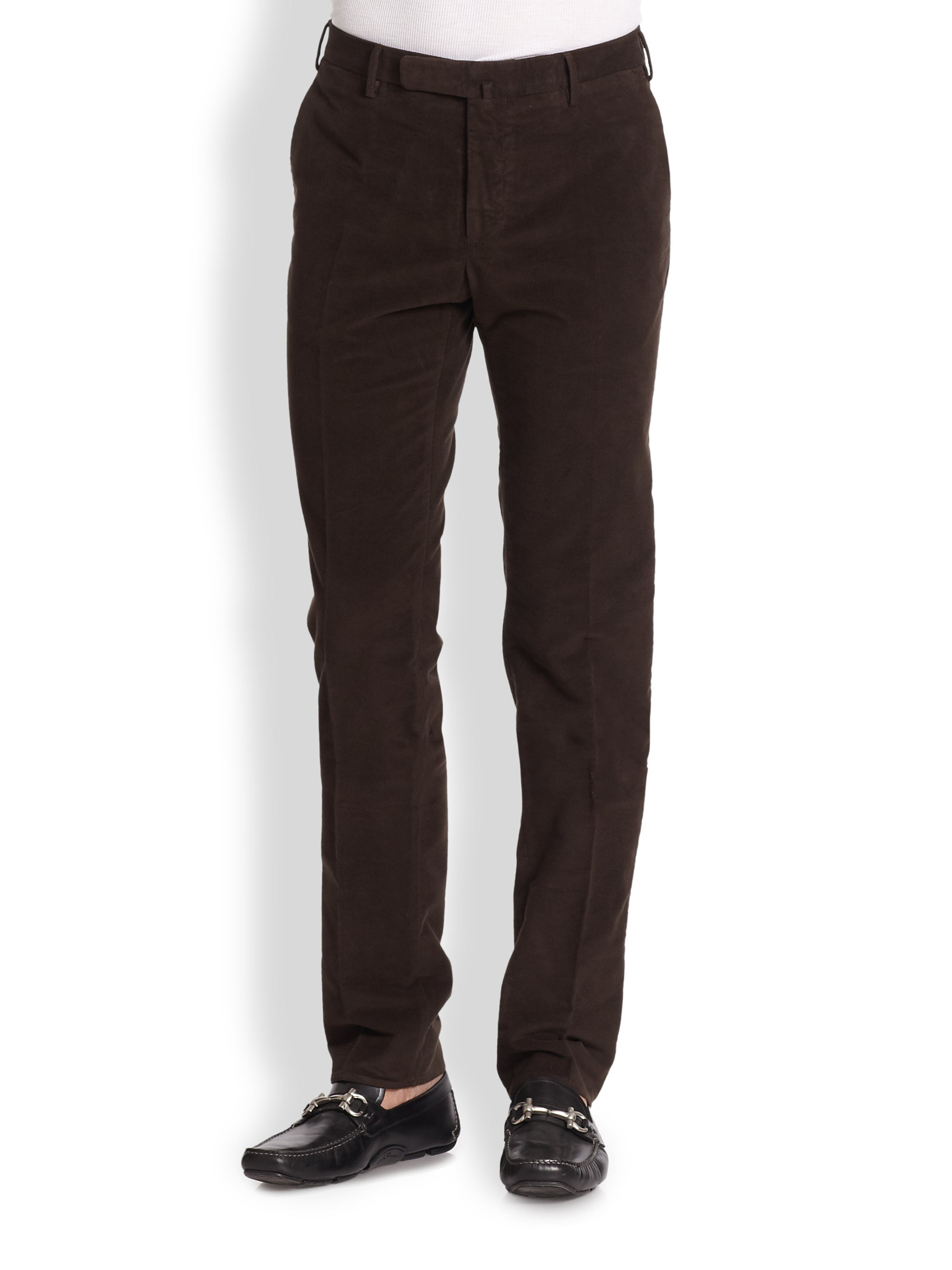Incotex Slim-Fit Stretch Cotton Moleskin Pants in Brown for Men | Lyst