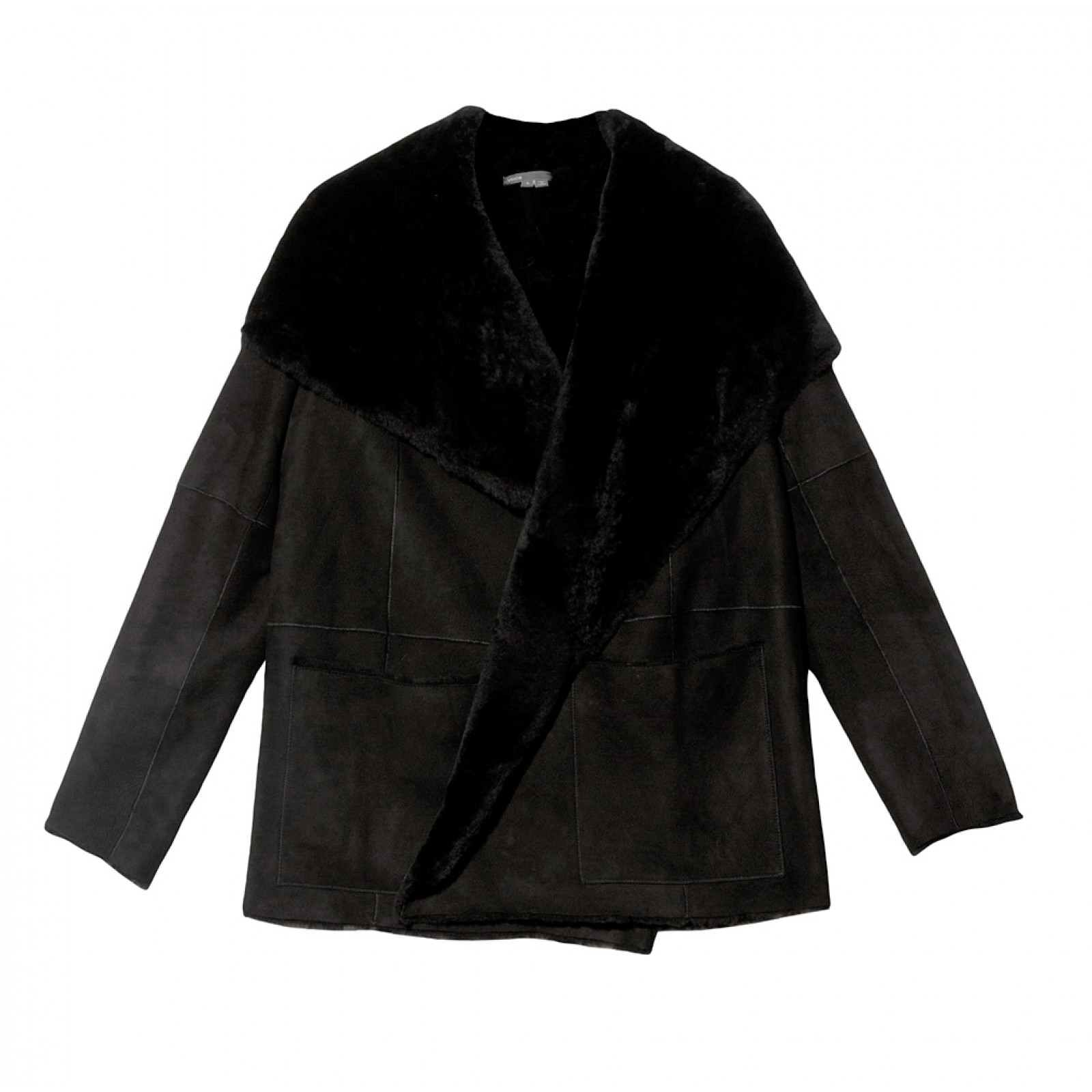 Vince Shearling Jacket in Black | Lyst