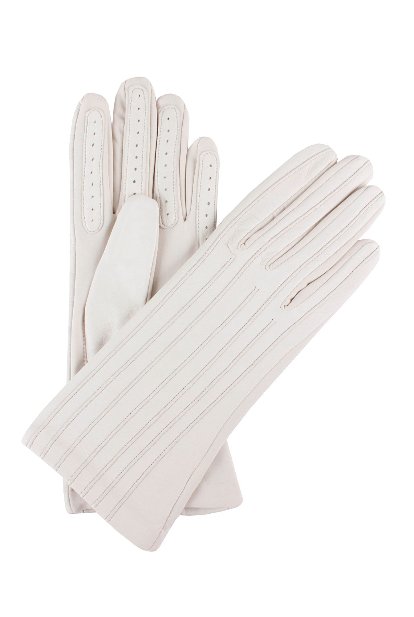 Dents White Ladies Leather Stretch Gloves Lyst