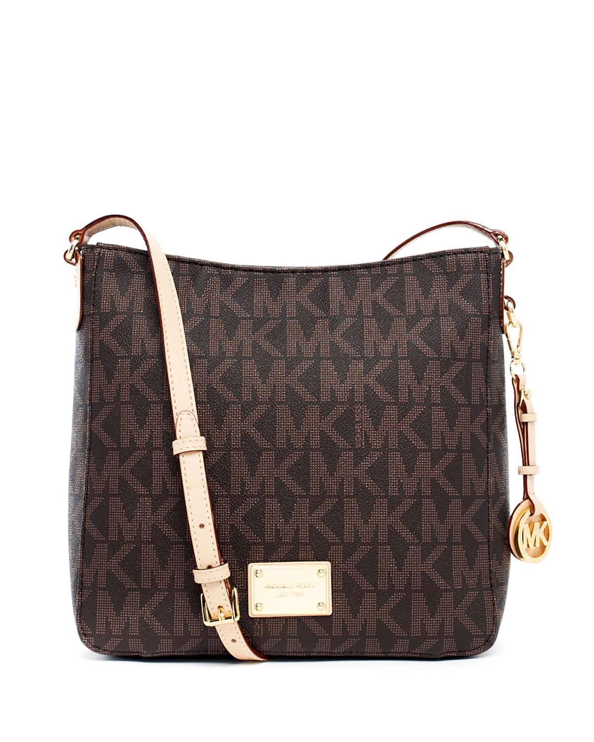 Lyst Michael Kors Jet Set Large Travel Logo Messenger Bag In Brown Gallery Women S Michael By Kors Jet Set