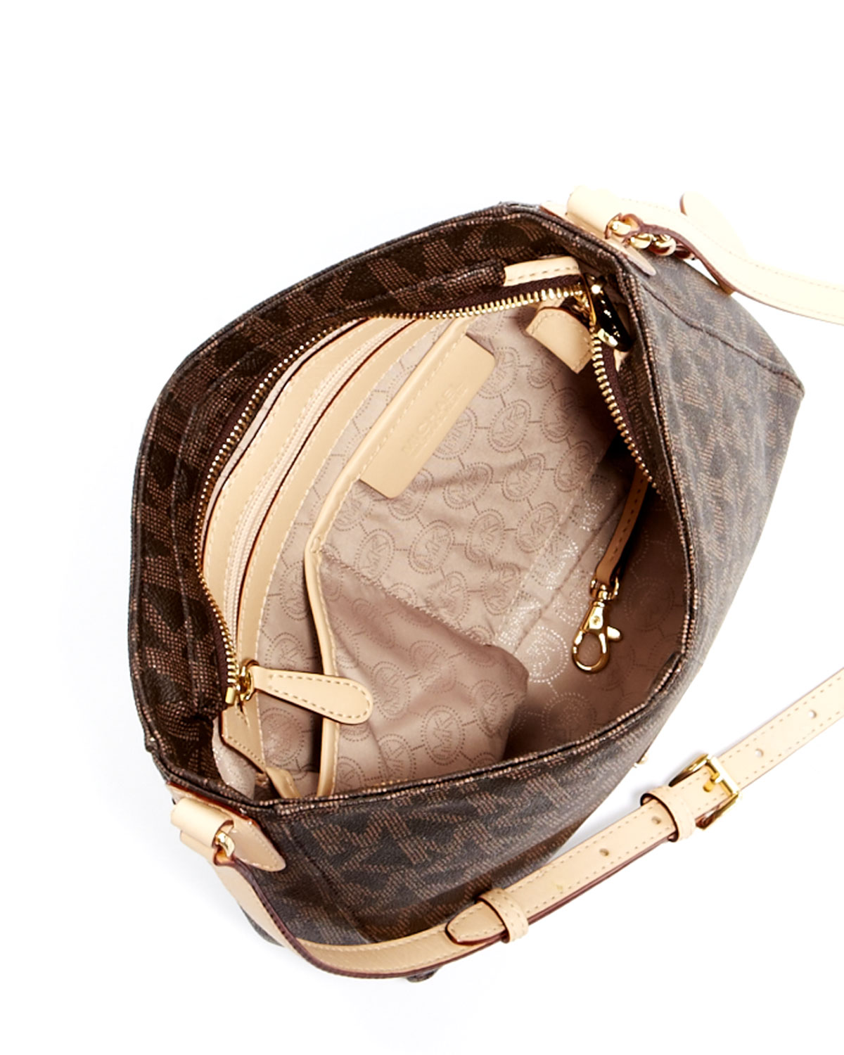 Lyst Michael Kors Jet Set Large Travel Logo Messenger Bag In Brown Gallery Women S Michael By Kors Jet Set