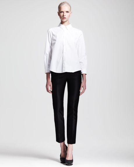 Jil Sander Paolo Slim Creased Ankle Pants Black in Black | Lyst