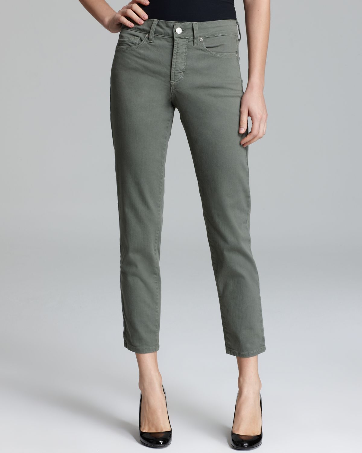 Nydj Alisha Fitted Ankle Jeans in Green (Rosemary) | Lyst