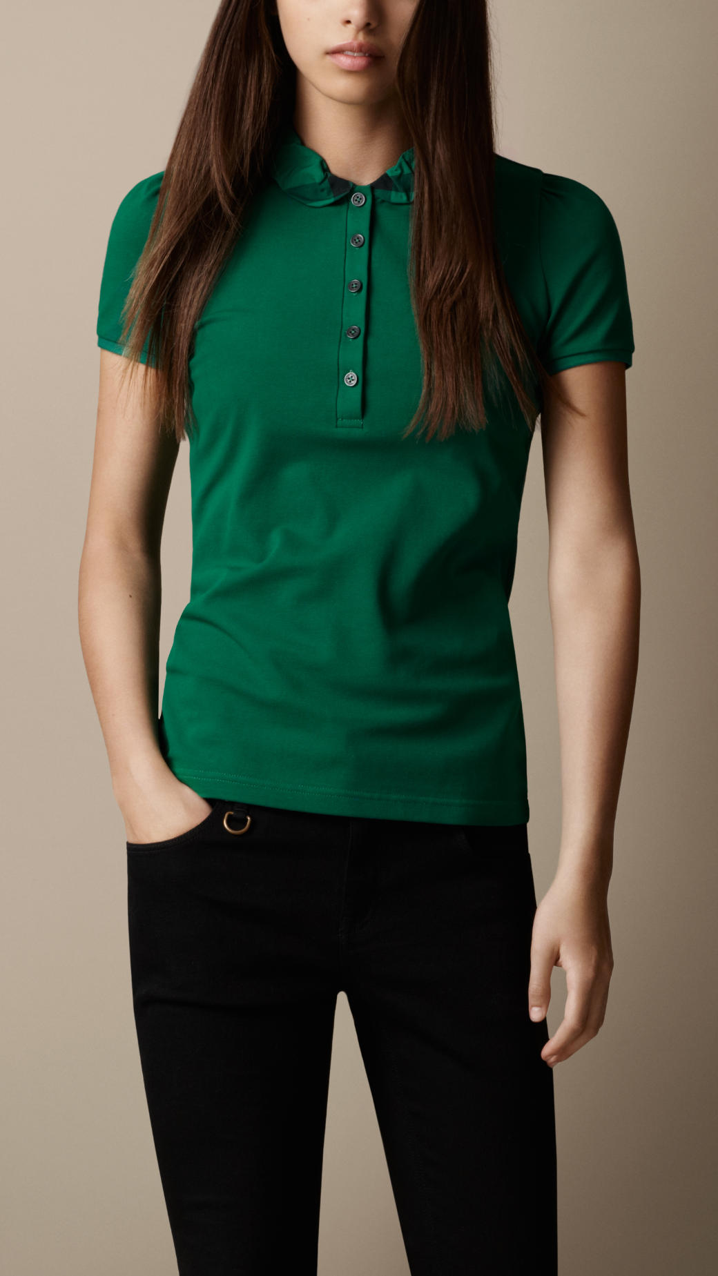 forest green polo shirt womens