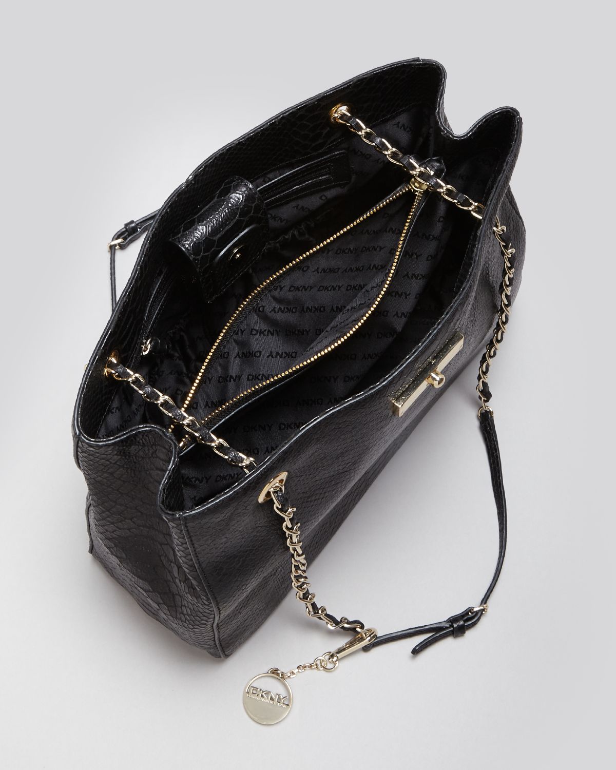 Lyst Dkny Shoulder Bag Python Chain Strap Tote In Black Gallery