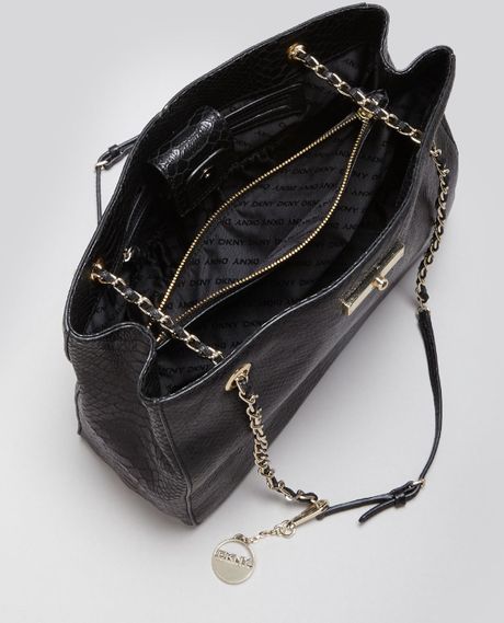 Dkny Shoulder Bag Python Chain Strap Tote in Black | Lyst