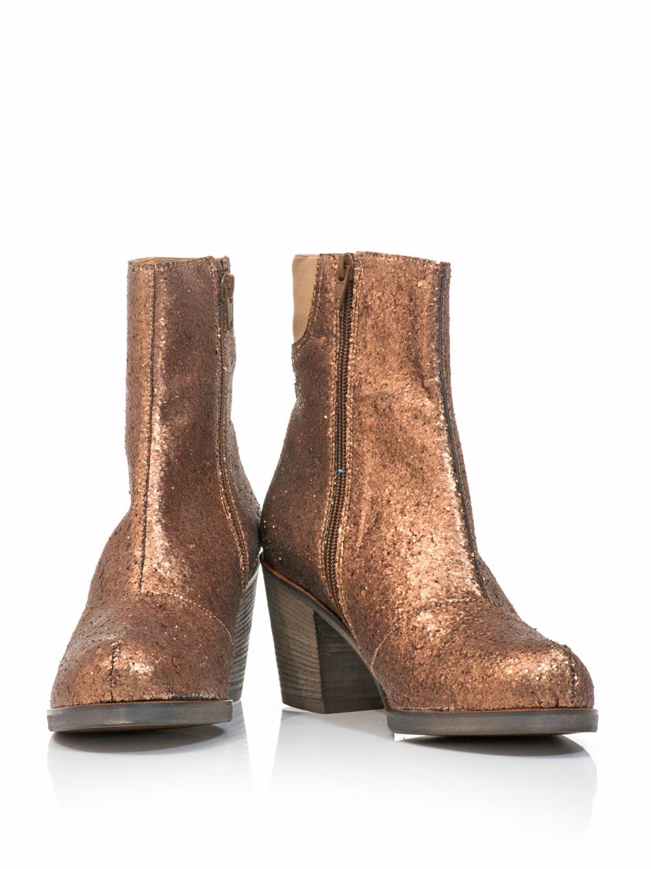 Mm6 By Maison Martin Margiela Glitter Ankle Boots in Gold (bronze) | Lyst