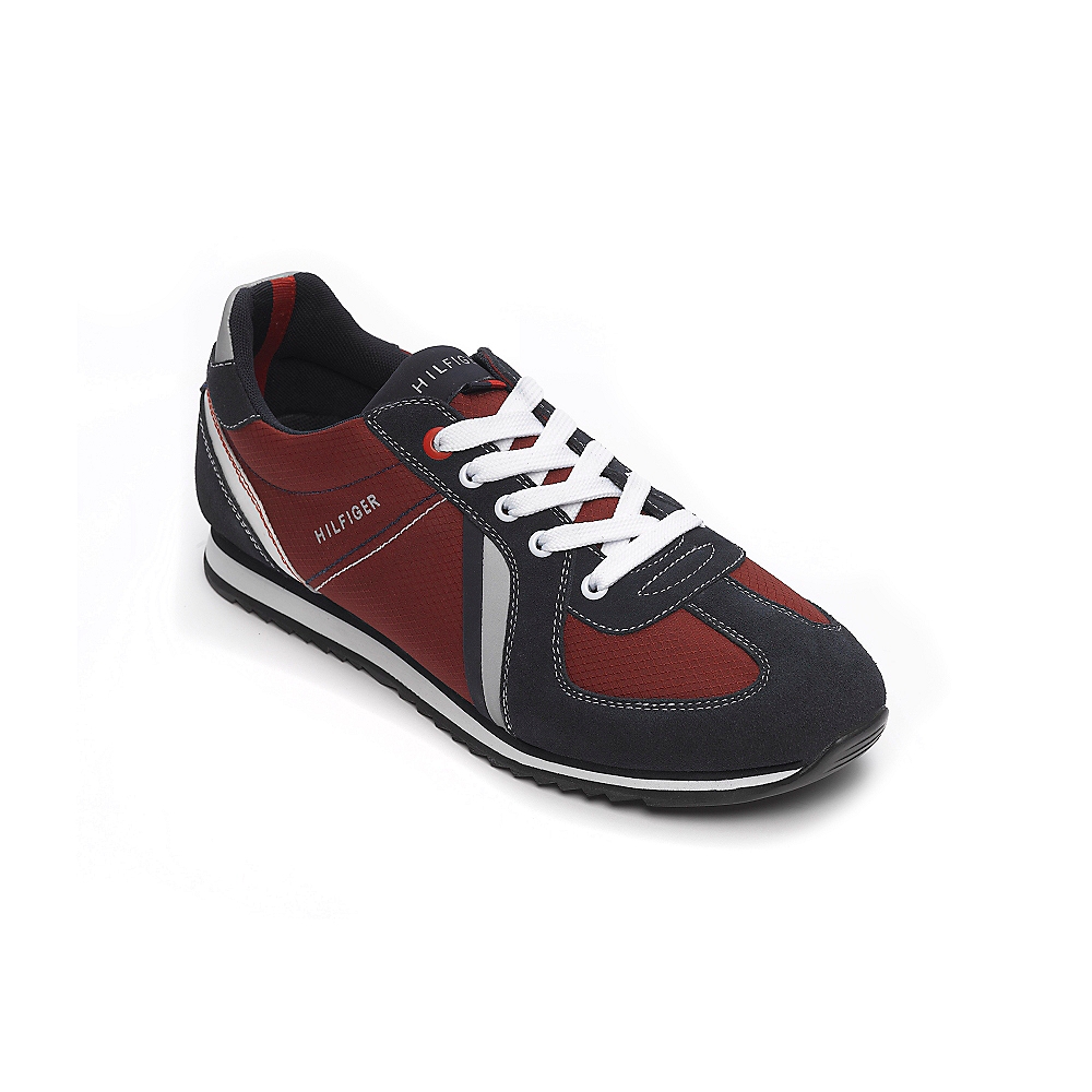 Tommy Hilfiger Running Sneaker in Black for Men (FORMULA RED/TH NAVY ...