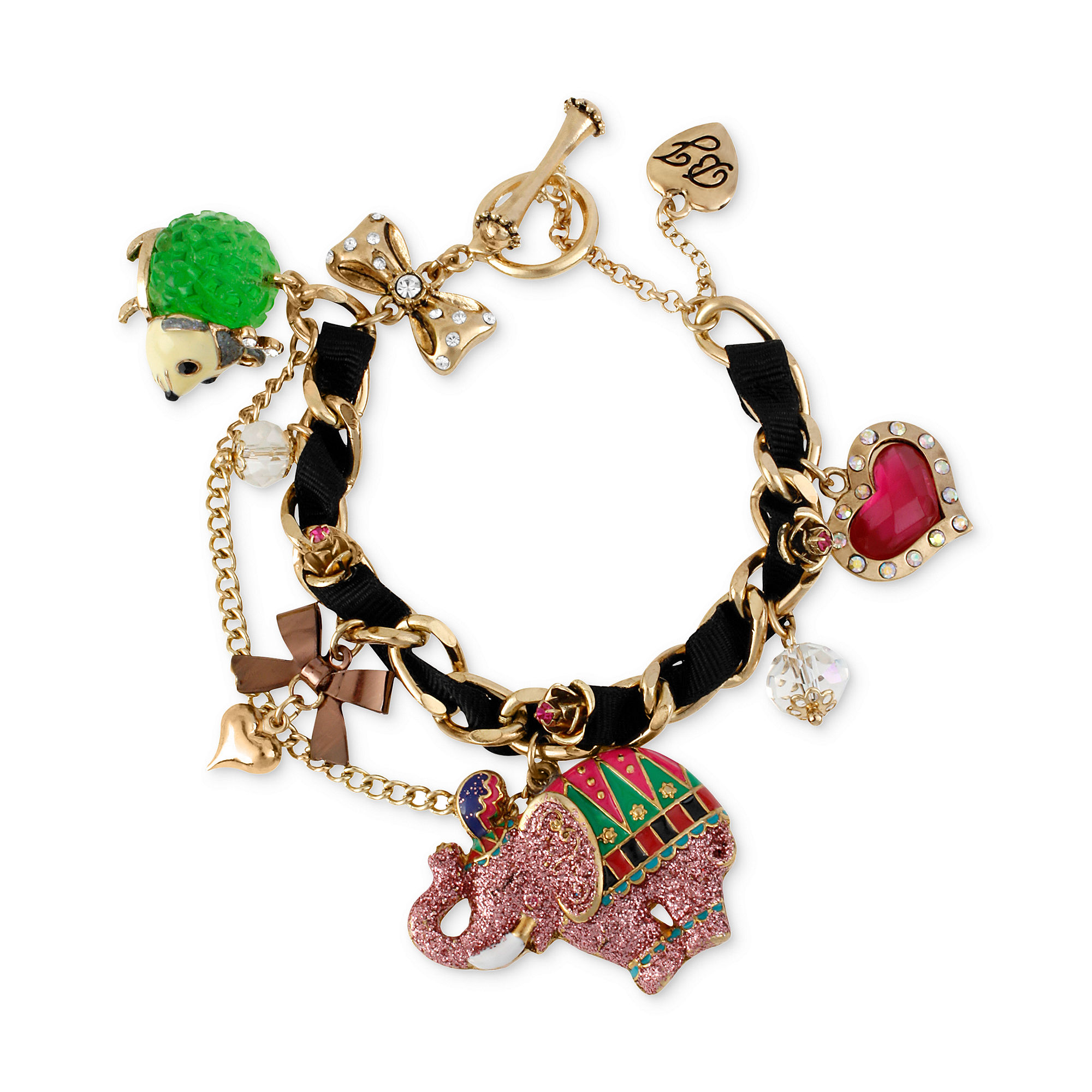 Lyst Betsey Johnson Antique Gold Tone Elephant And Possum Charm Gallery
