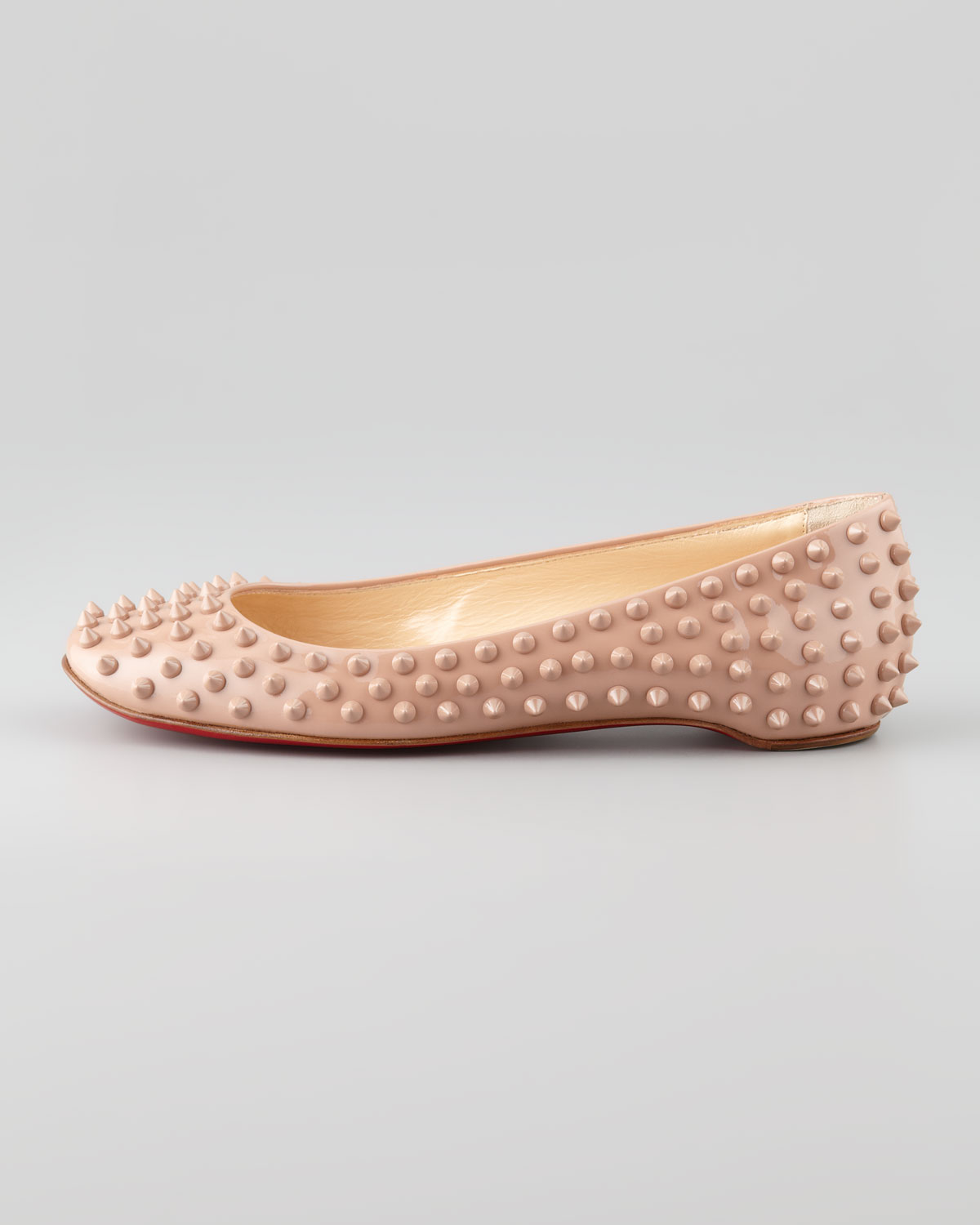 christian louboutin pigalle spiked skimmer flat - Obsidian ...  