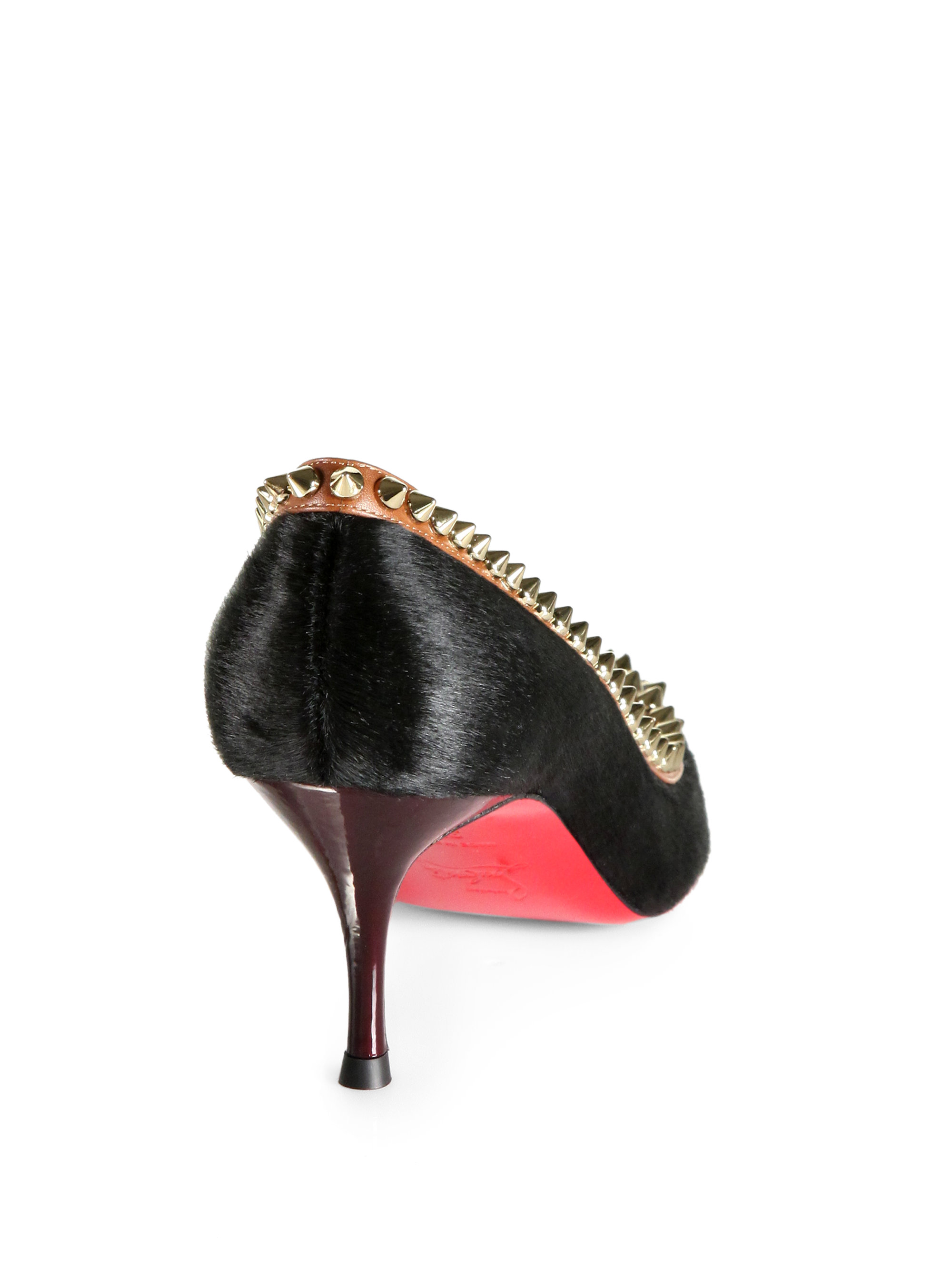 replica shoes men - Christian louboutin Malabar Hill Spiked Pony Hair Leather Pumps in ...