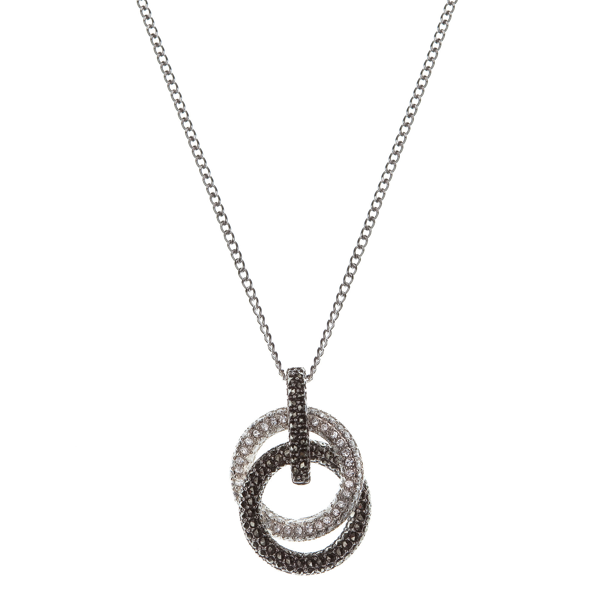Judith jack Necklace, Marcasite And Crystal Loop Pendant in Metallic | Lyst