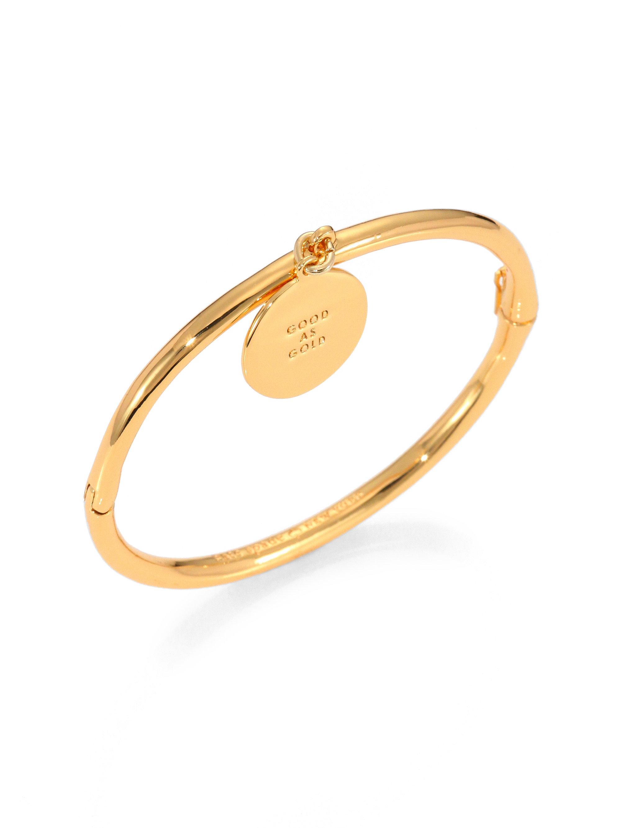 Lyst Kate Spade New York Good As Gold Charm Bangle Bracelet In Gallery Previously Sold At Saks Fifth Avenue Women S Gold Bangles Kate Spade