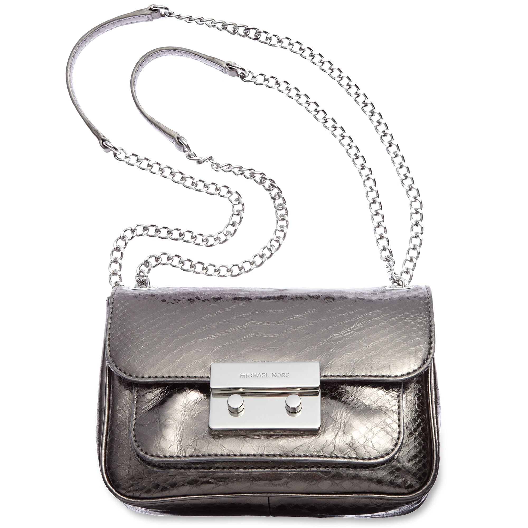 Michael Kors Sloan Small Shoulder Bag in Silver (gunmetal) | Lyst