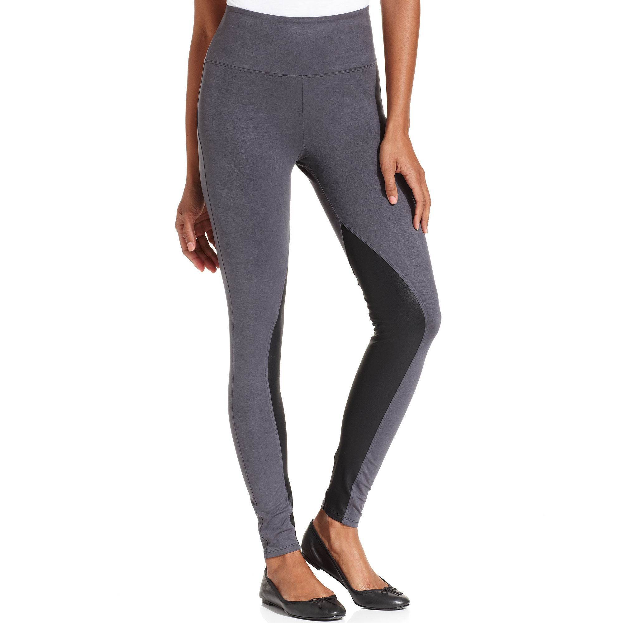 Spanx Star Power By Spanx Leggings Faux Suede in Gray (Star Black) | Lyst