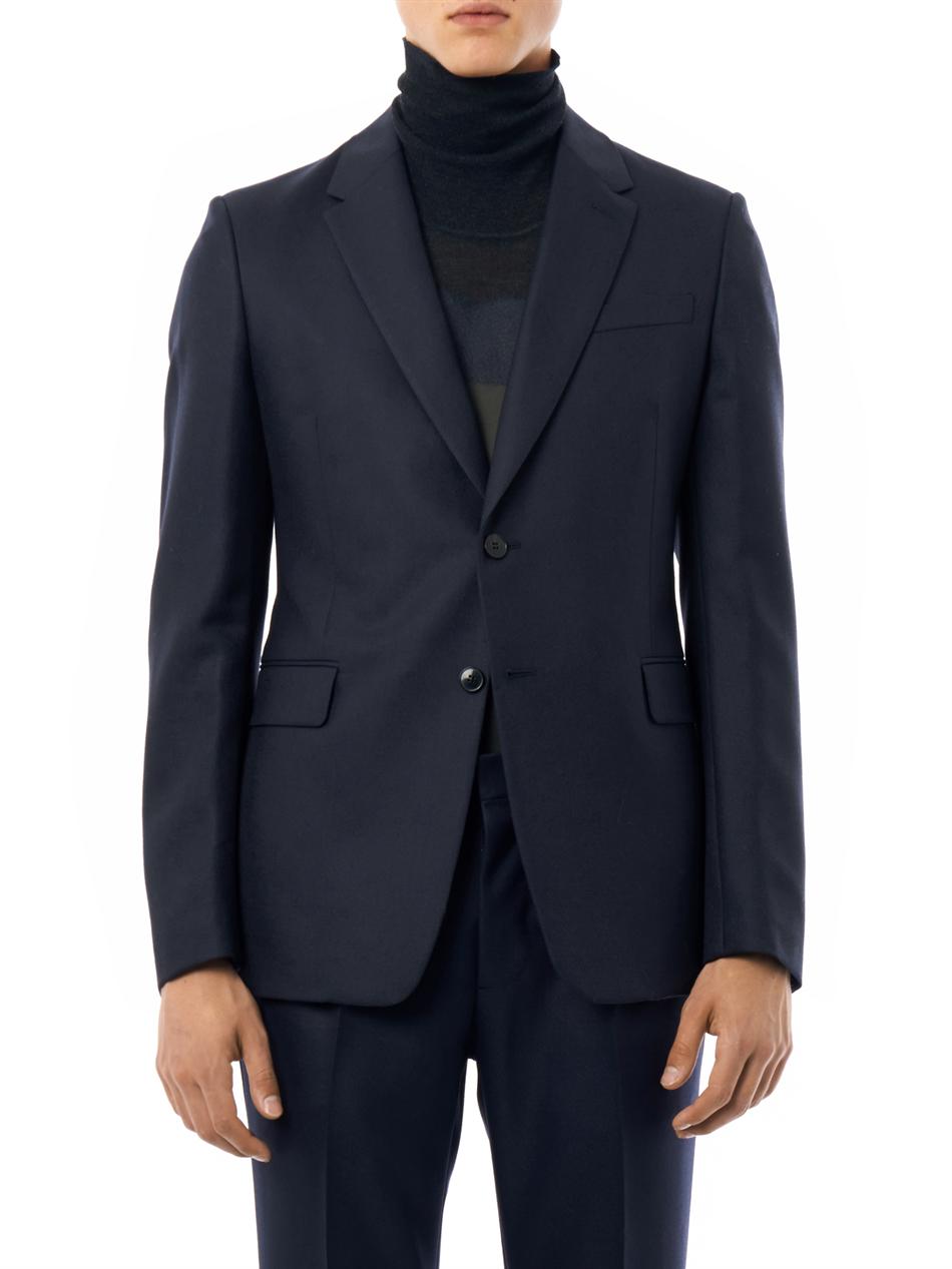 Valentino Two Button Wool Suit in Blue for Men | Lyst