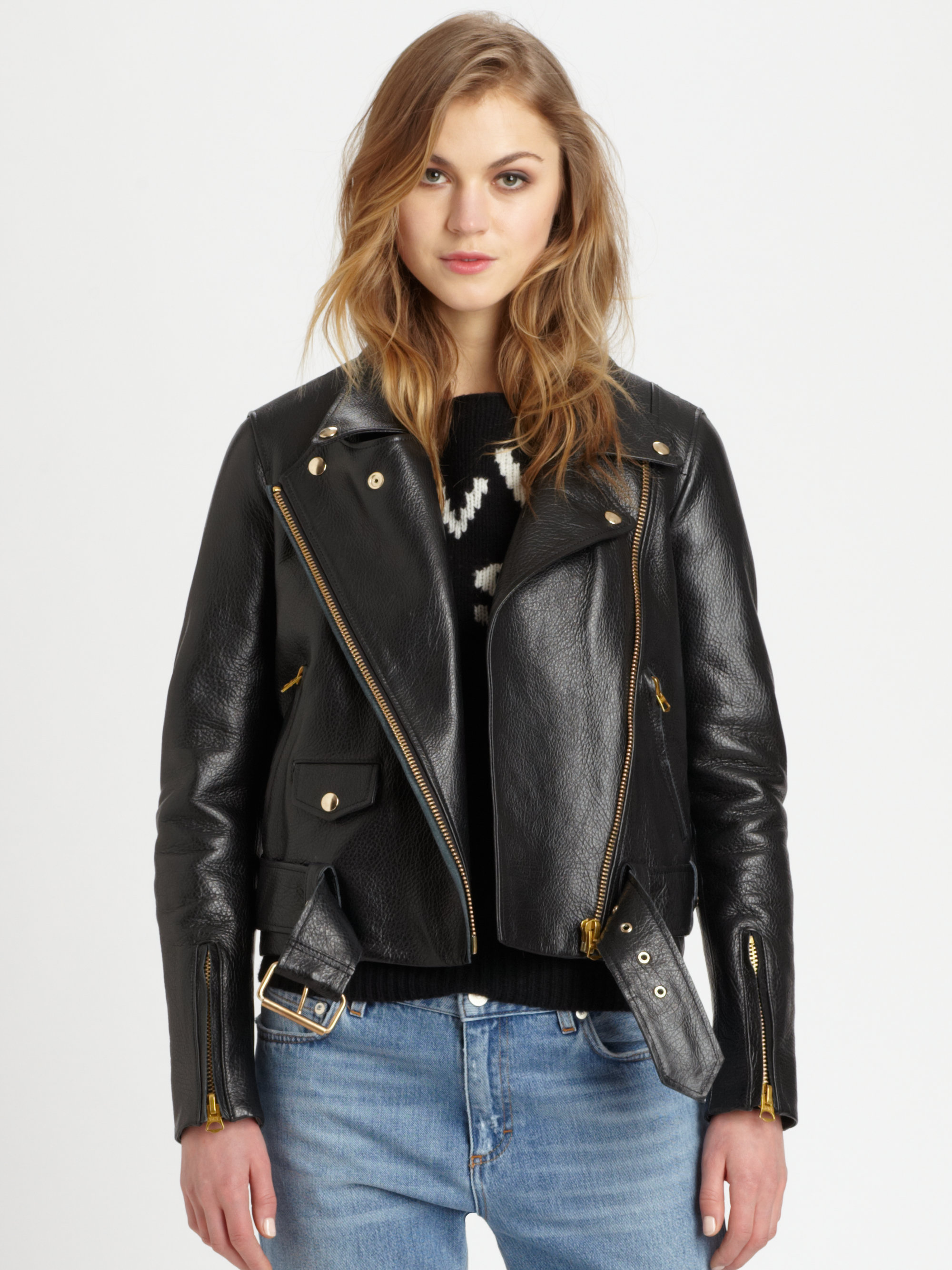 Lyst Acne Studios Merci Leather Biker Jacket In Black Gallery