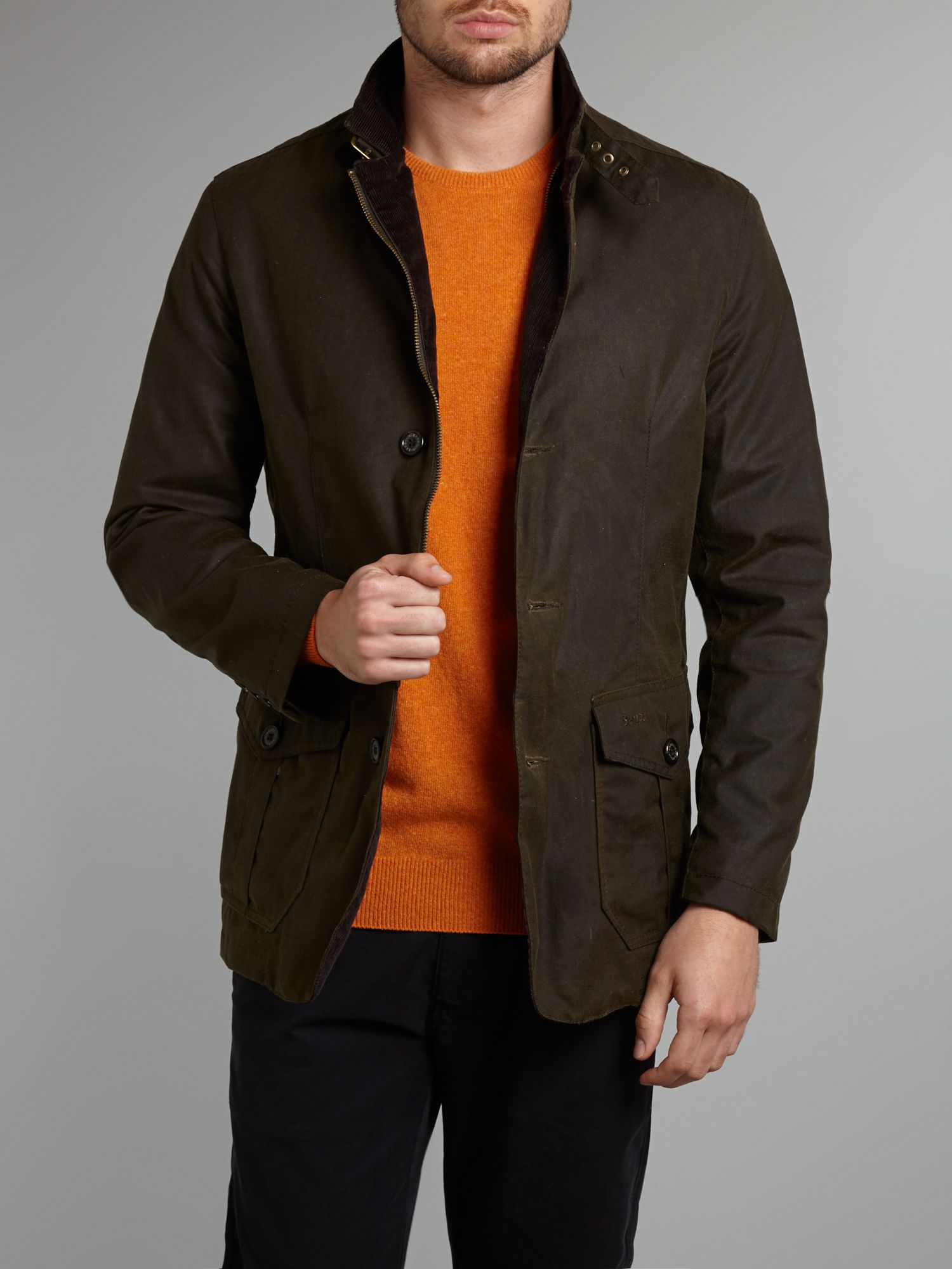 Barbour Lutz Waxed Jacket in Green for Men Lyst