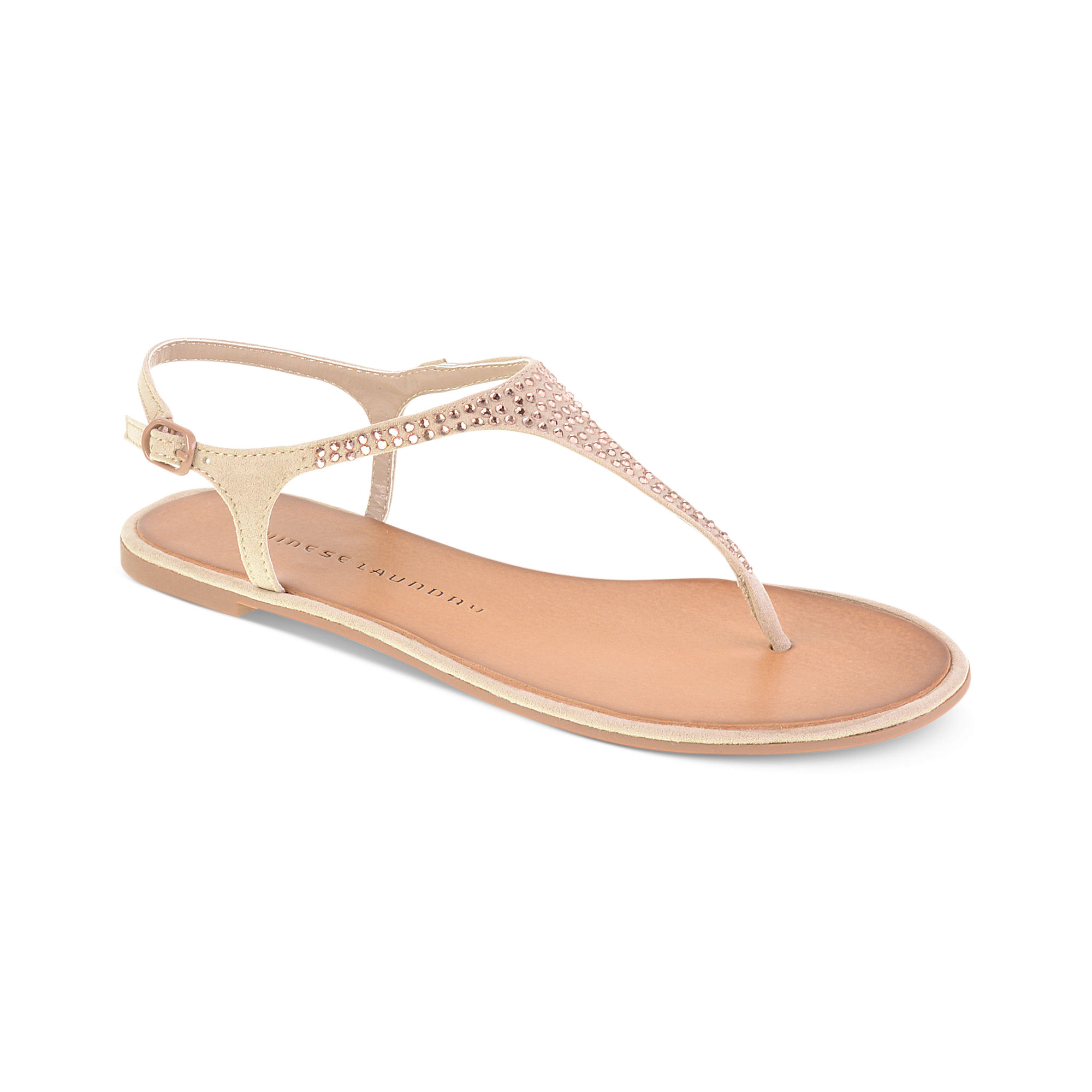 Chinese laundry Game Show Flat Thong Sandals in Natural | Lyst