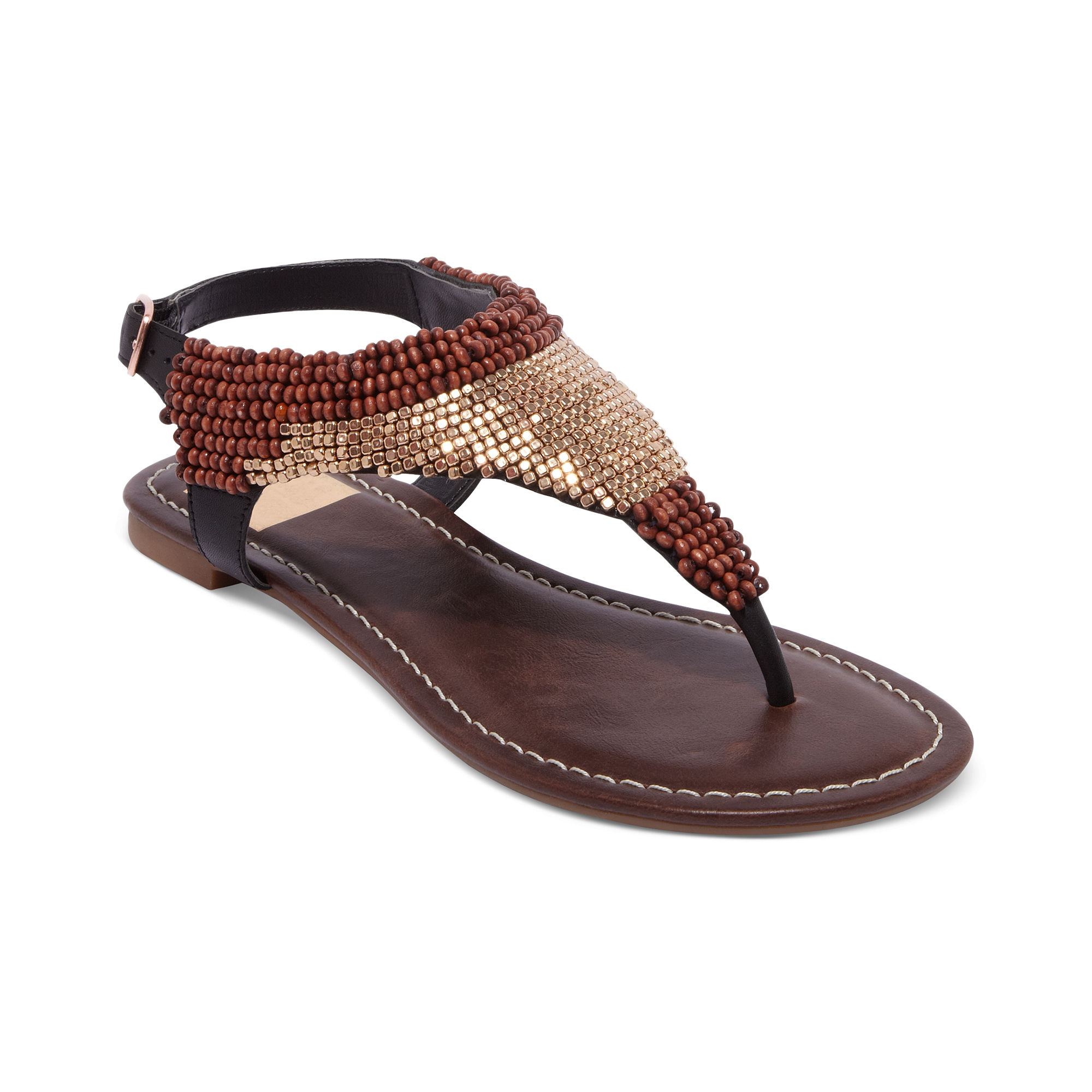 Lyst - Dolce Vita Delancey Beaded Flat Thong Sandals in Brown