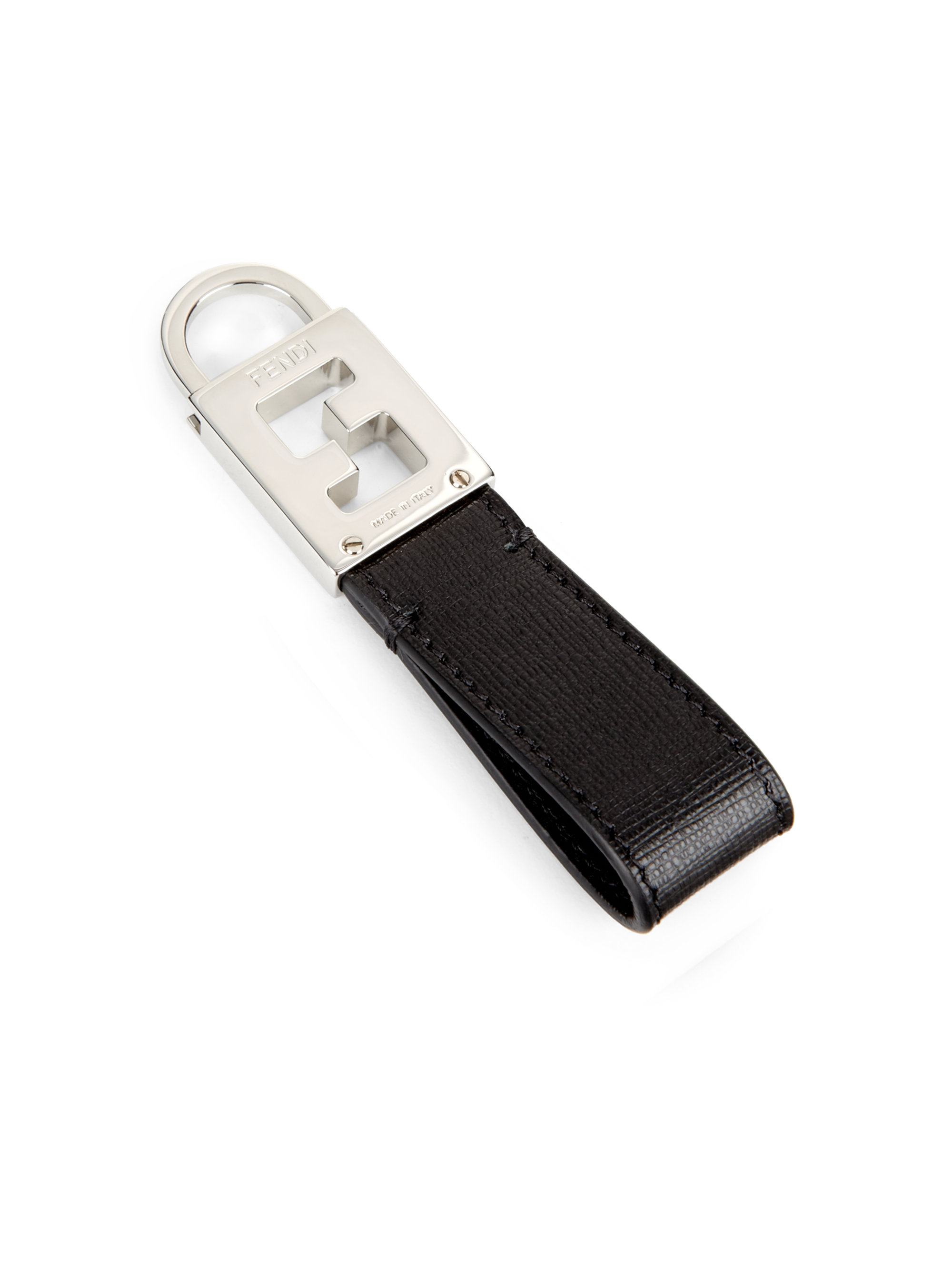 lyst fendi leather key ring in black for lyst fendi leather key ring in black for