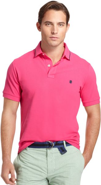 Izod Izod Shirt Montauk Salt Slim Fit Pique Polo in Pink for Men ...