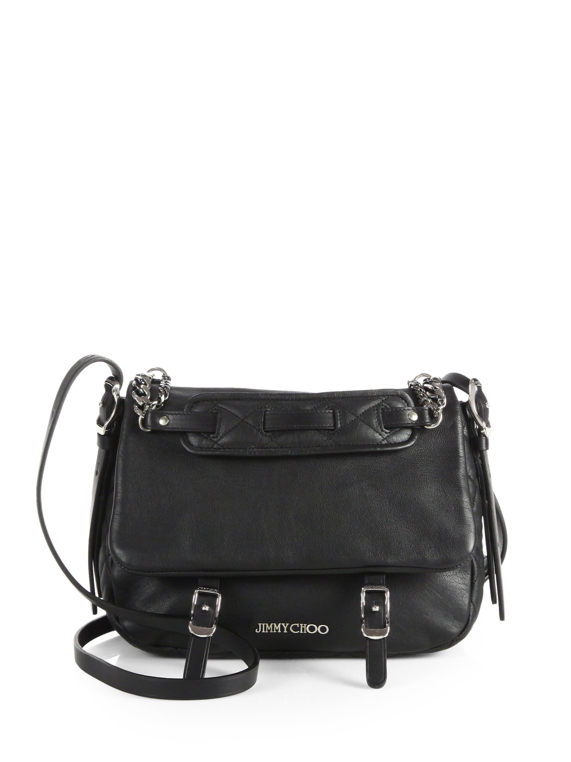 lyst jimmy choo becka large biker shoulder bag in black lyst jimmy choo becka large biker shoulder bag in black