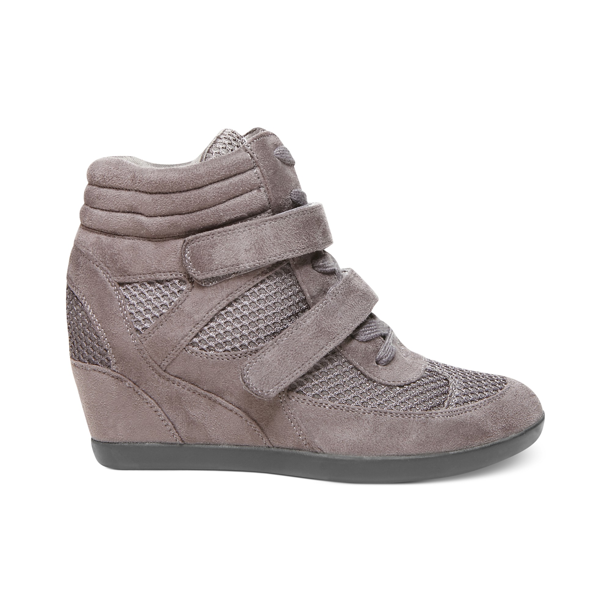 steve madden gray wedge sneaker