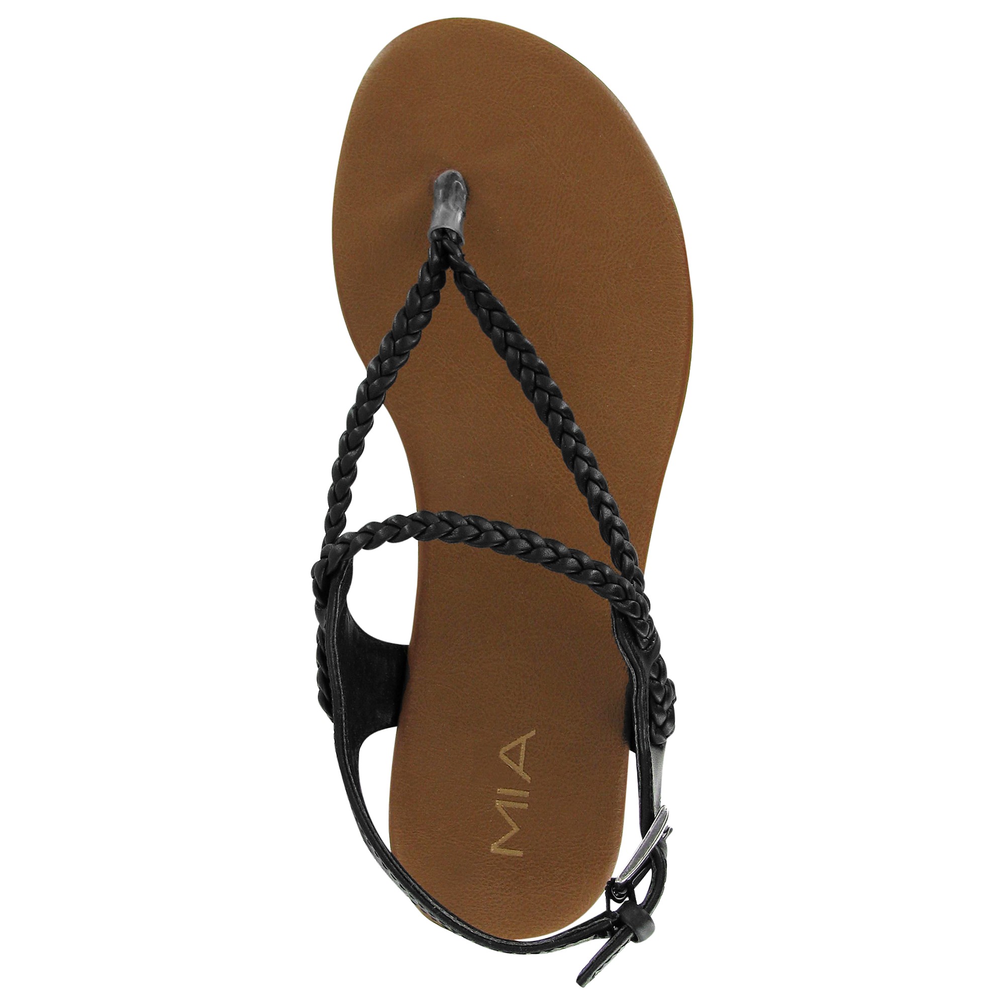Lyst - Mia Joi Braided Flat Thong Sandals in Black