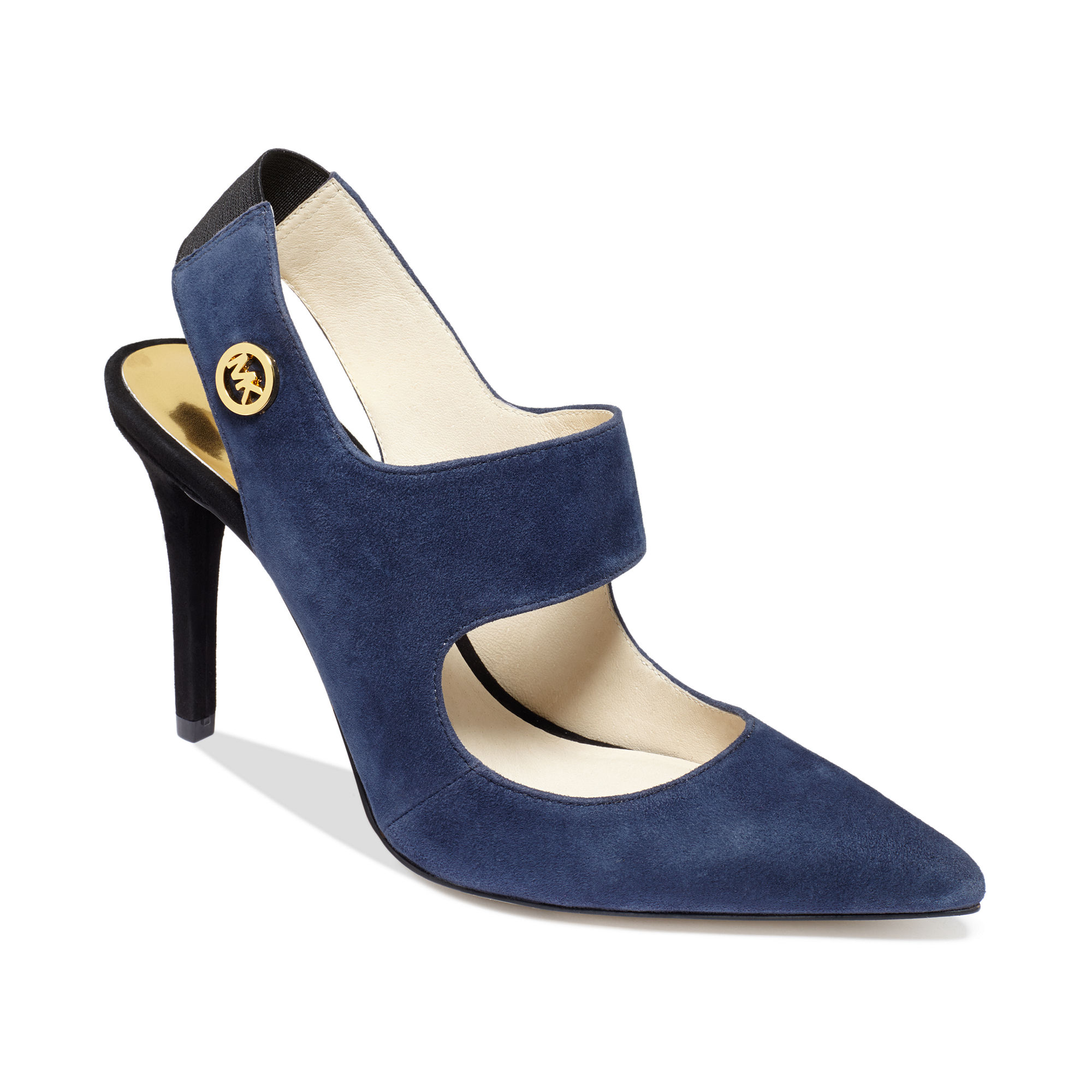 navy blue mid heel