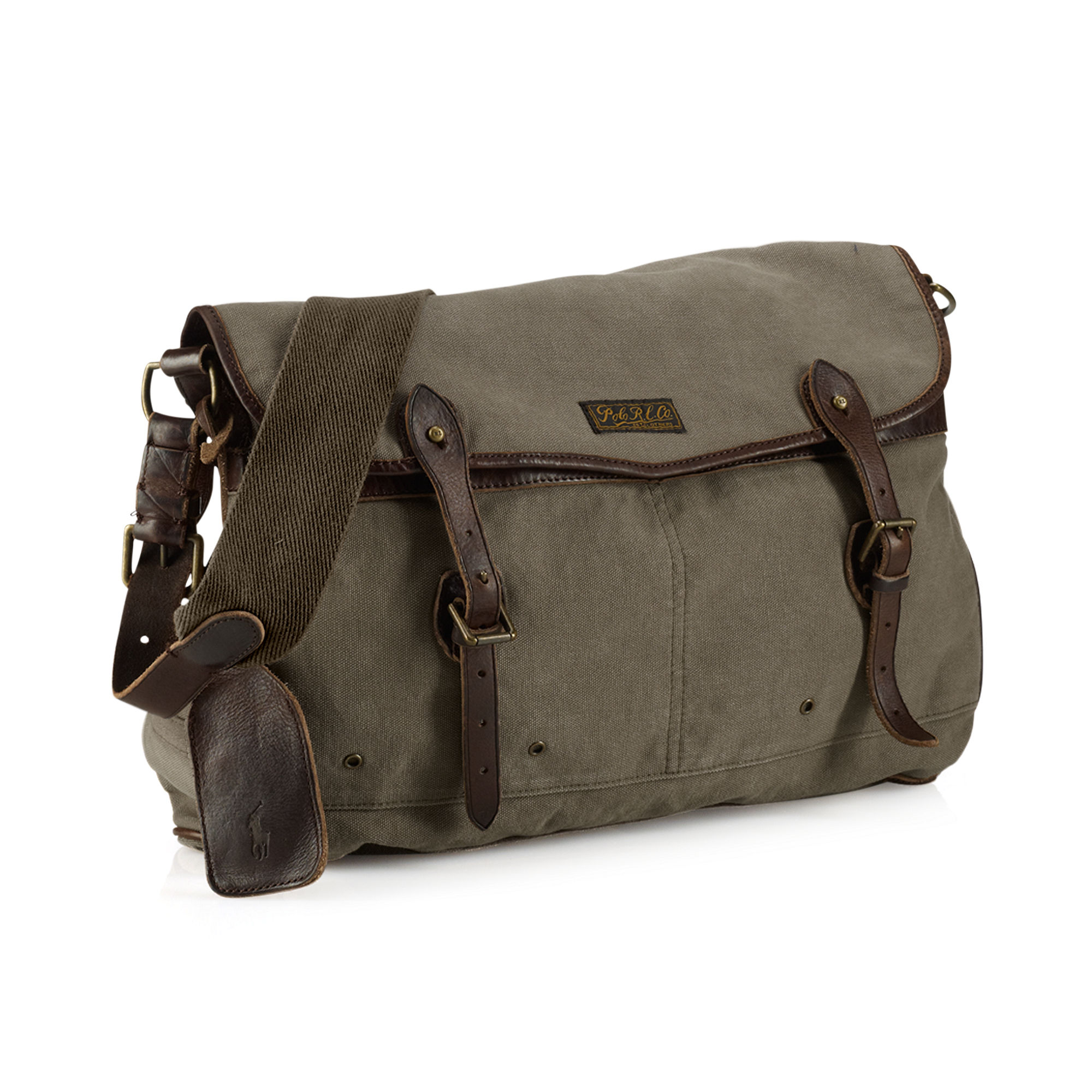 Ralph lauren Canvas New Messenger Bag in Natural for Men Lyst