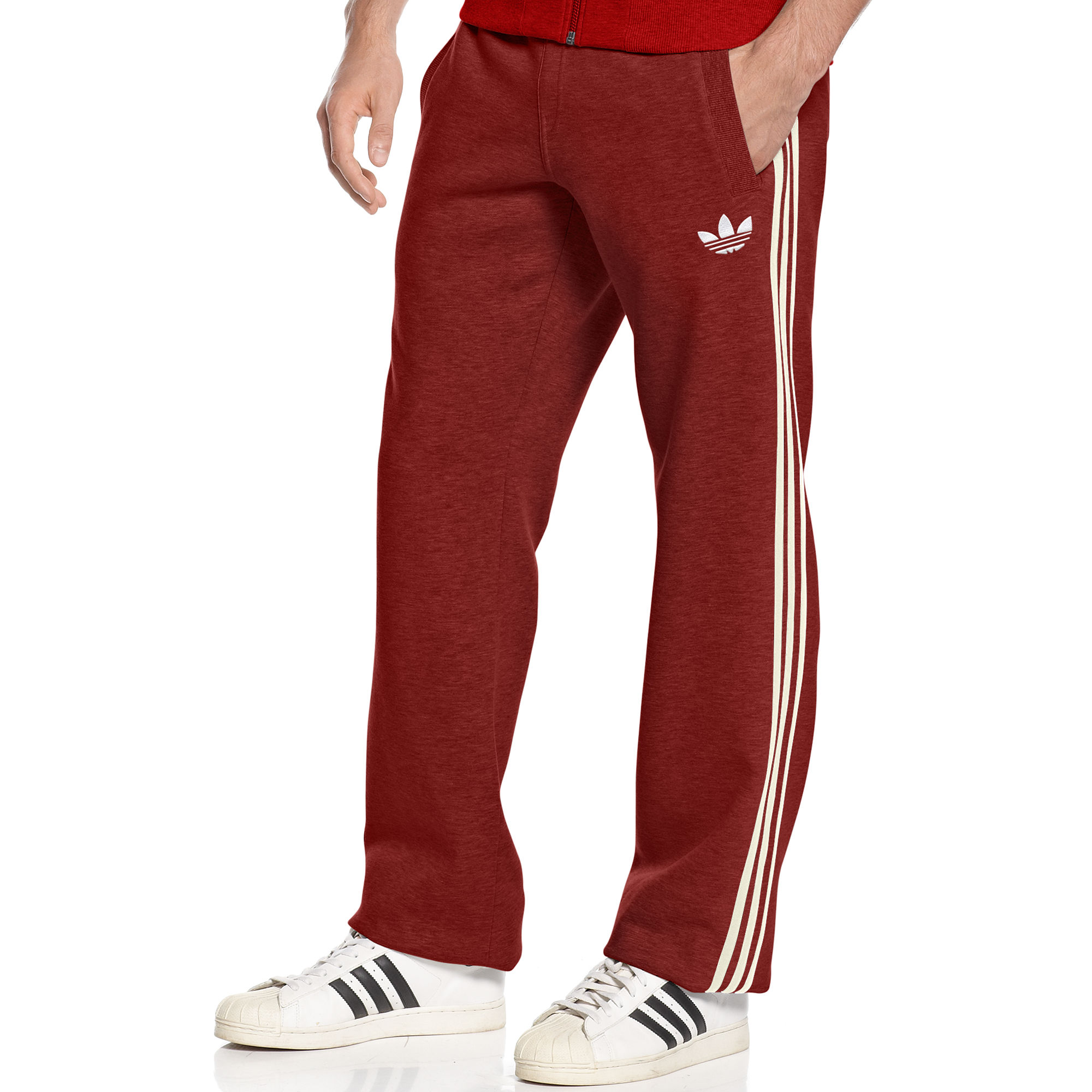 Lyst - Adidas Originals Fleece Track Pants in Red for Men