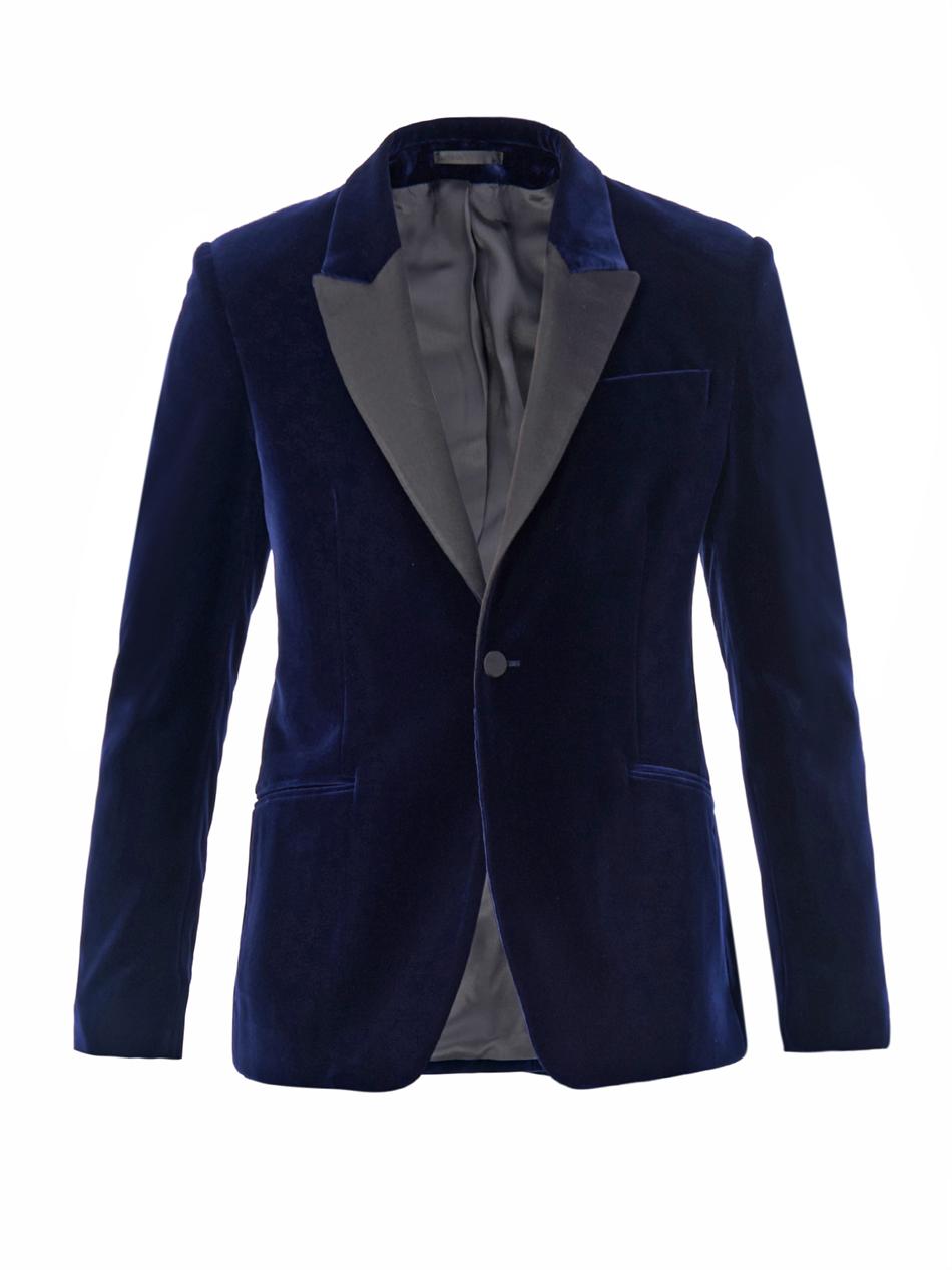 Alexander Mcqueen Velvet Blazer in Blue for Men | Lyst
