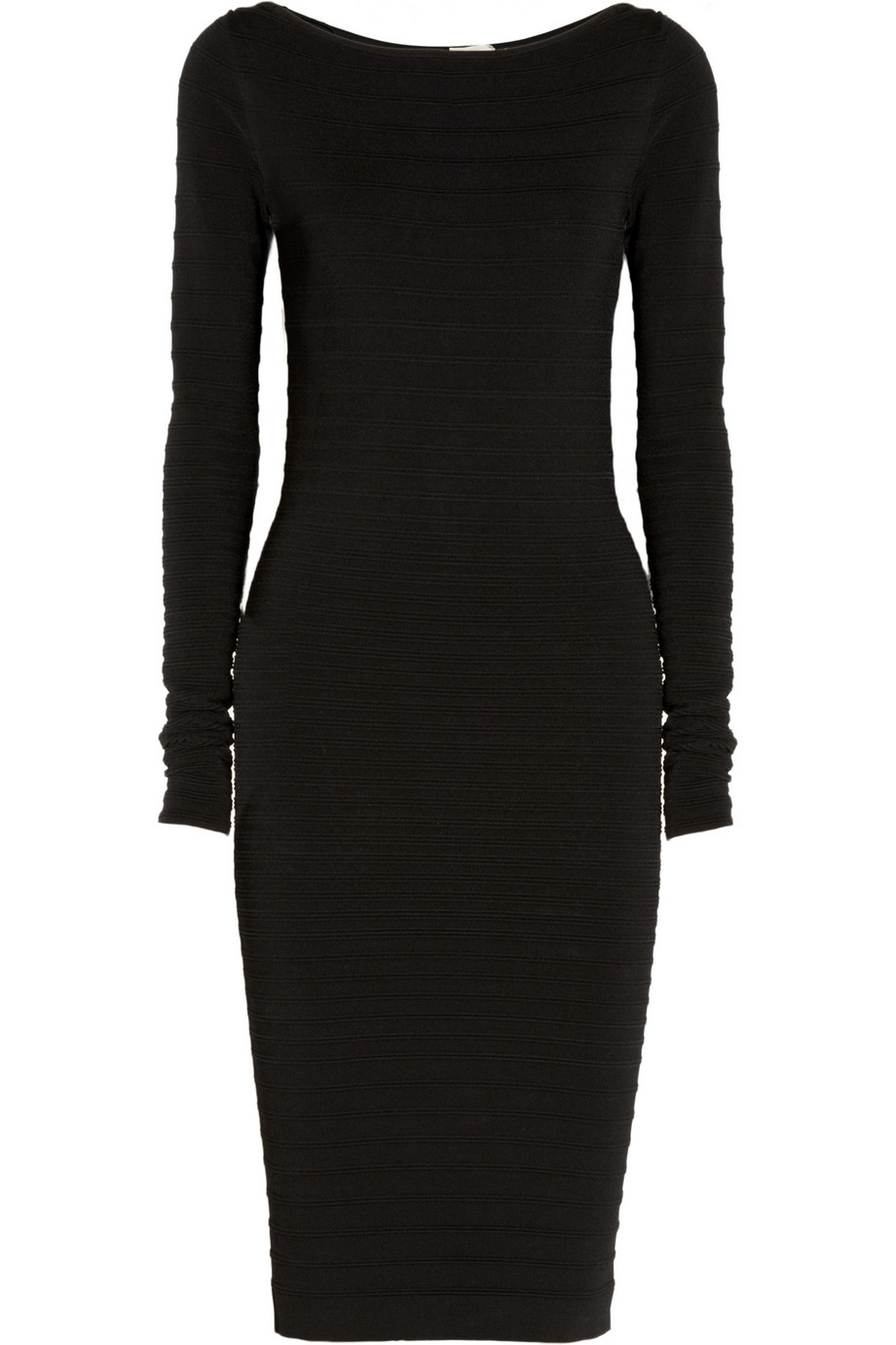 Lyst - Donna Karan Ribbed Stretch Knit Dress in Black