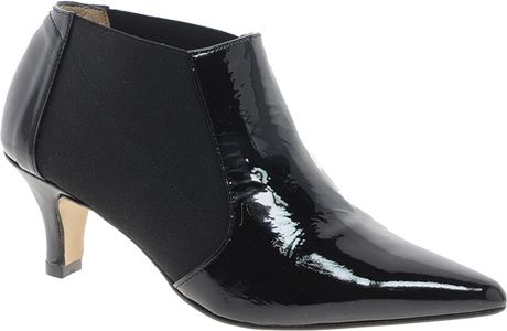 Ganni Patent Leather Kitten Heel Shoe Boot in Black | Lyst