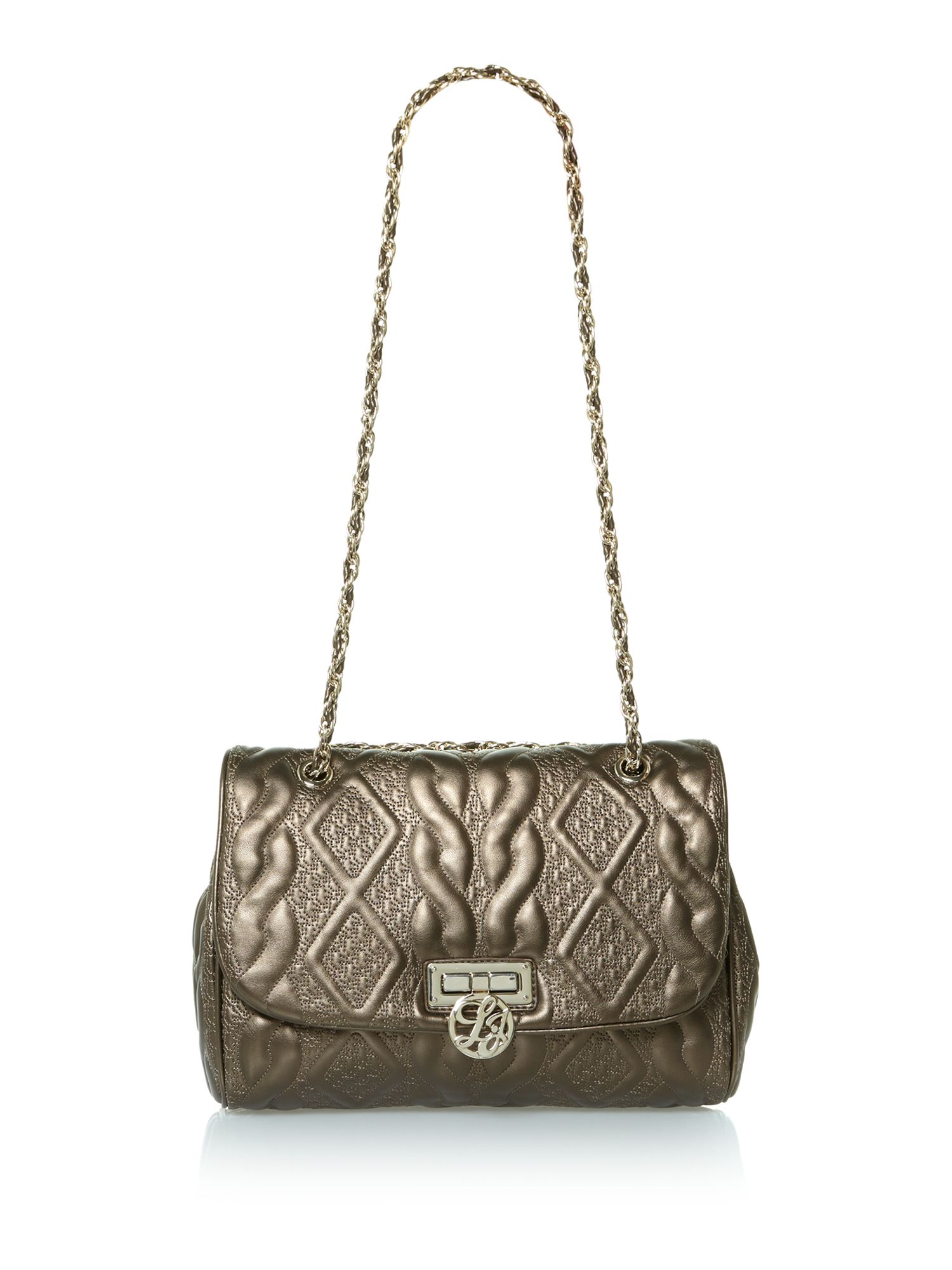 Liu Jo Leonie Metallic Quilt Small Shoulder Bag in Silver (Metallic) | Lyst