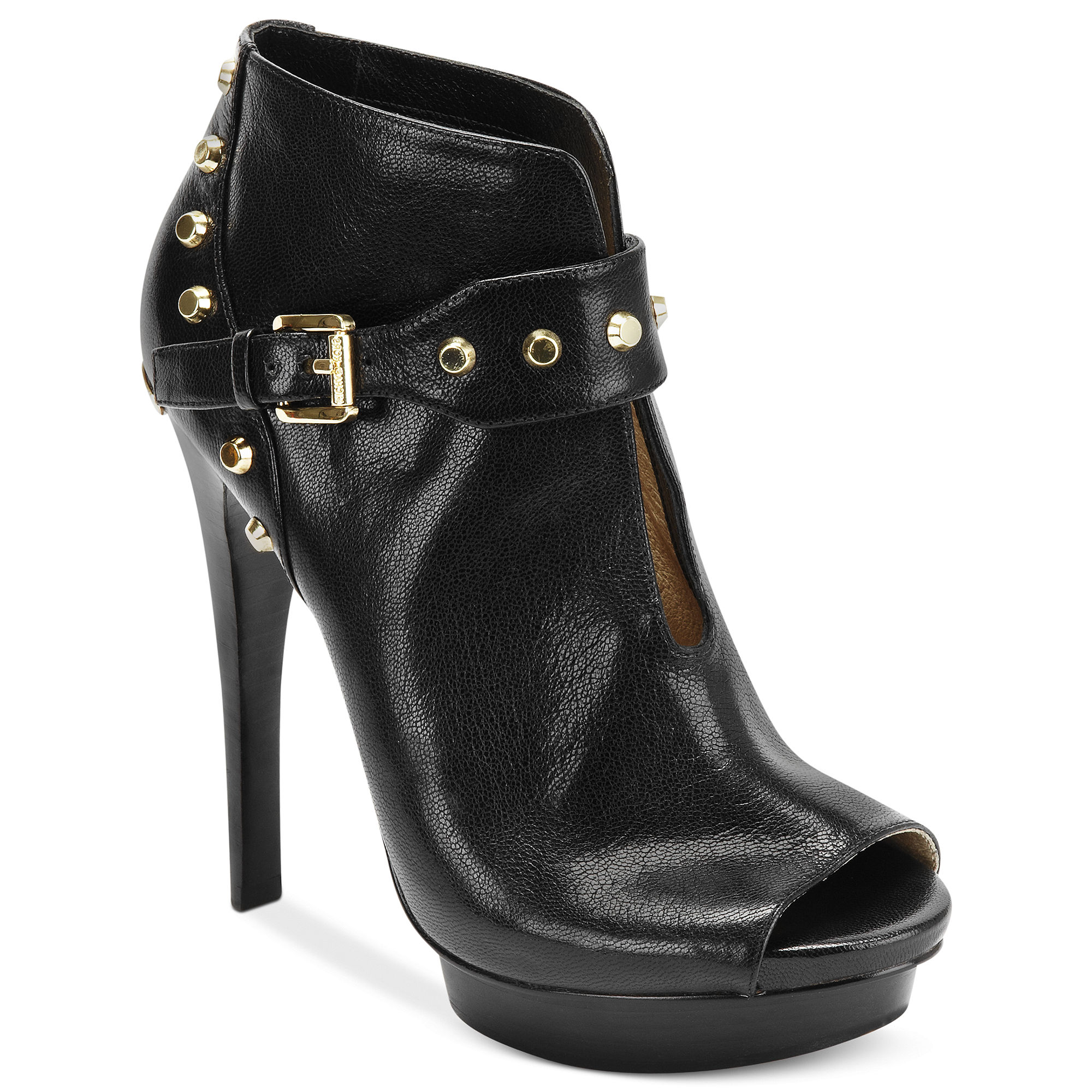 Michael Kors Ailee High Heel Platform Shooties in Black (Black Leather ...