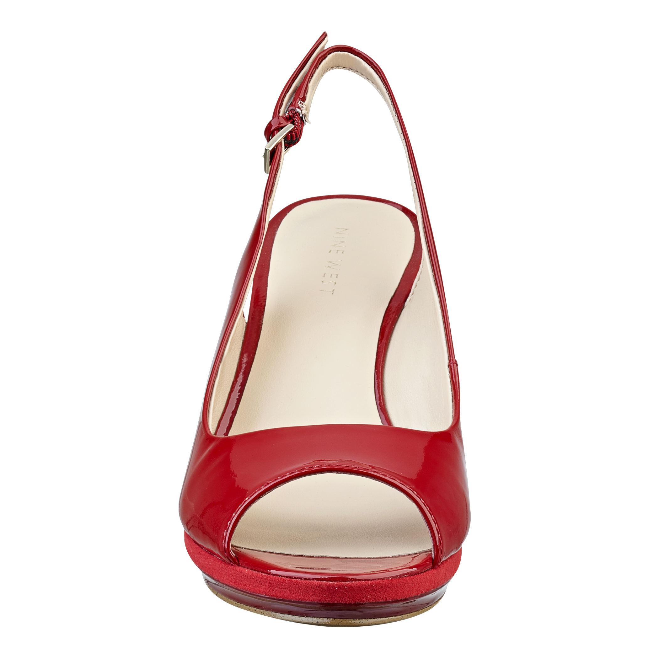 red leather slingback heels
