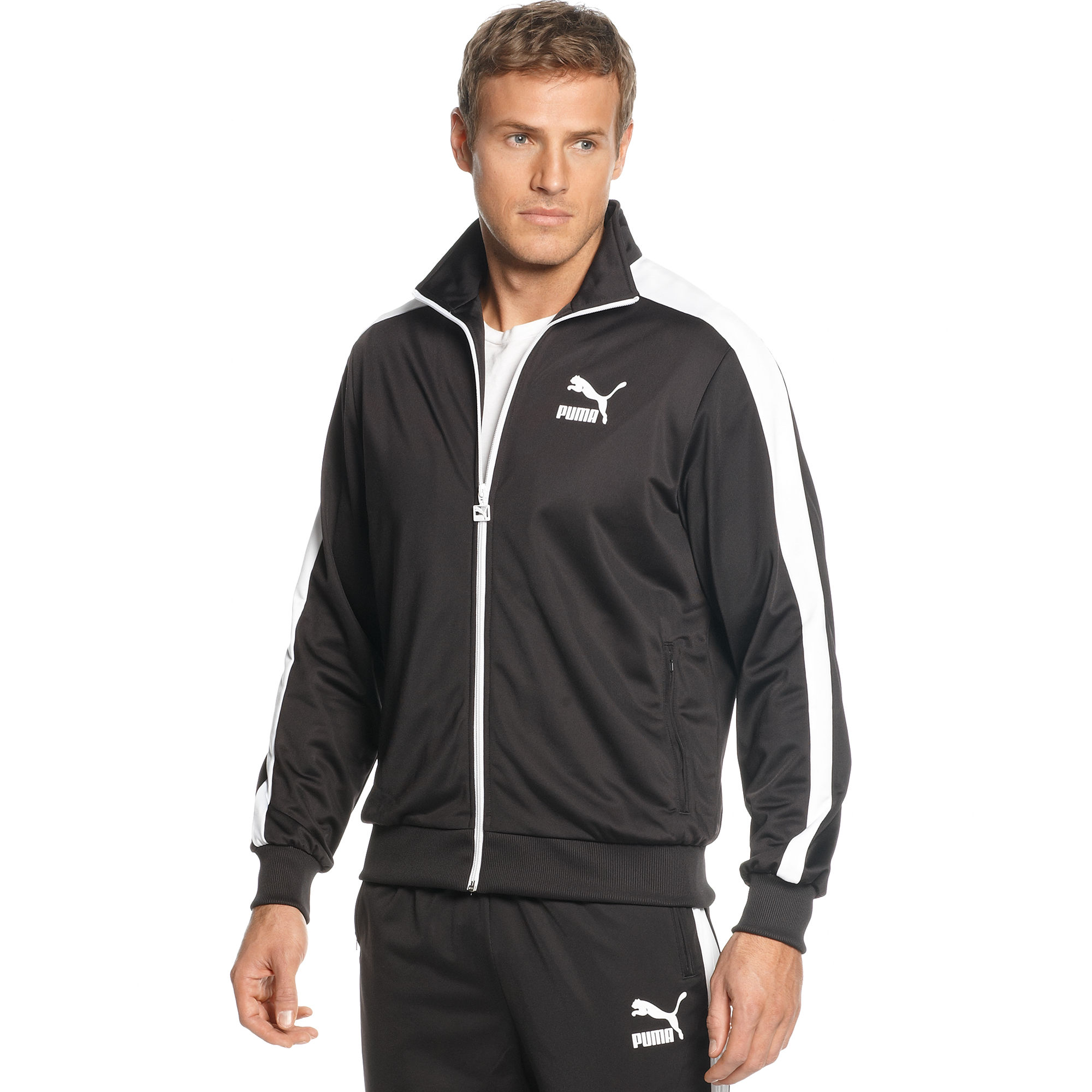 puma black tracksuit mens