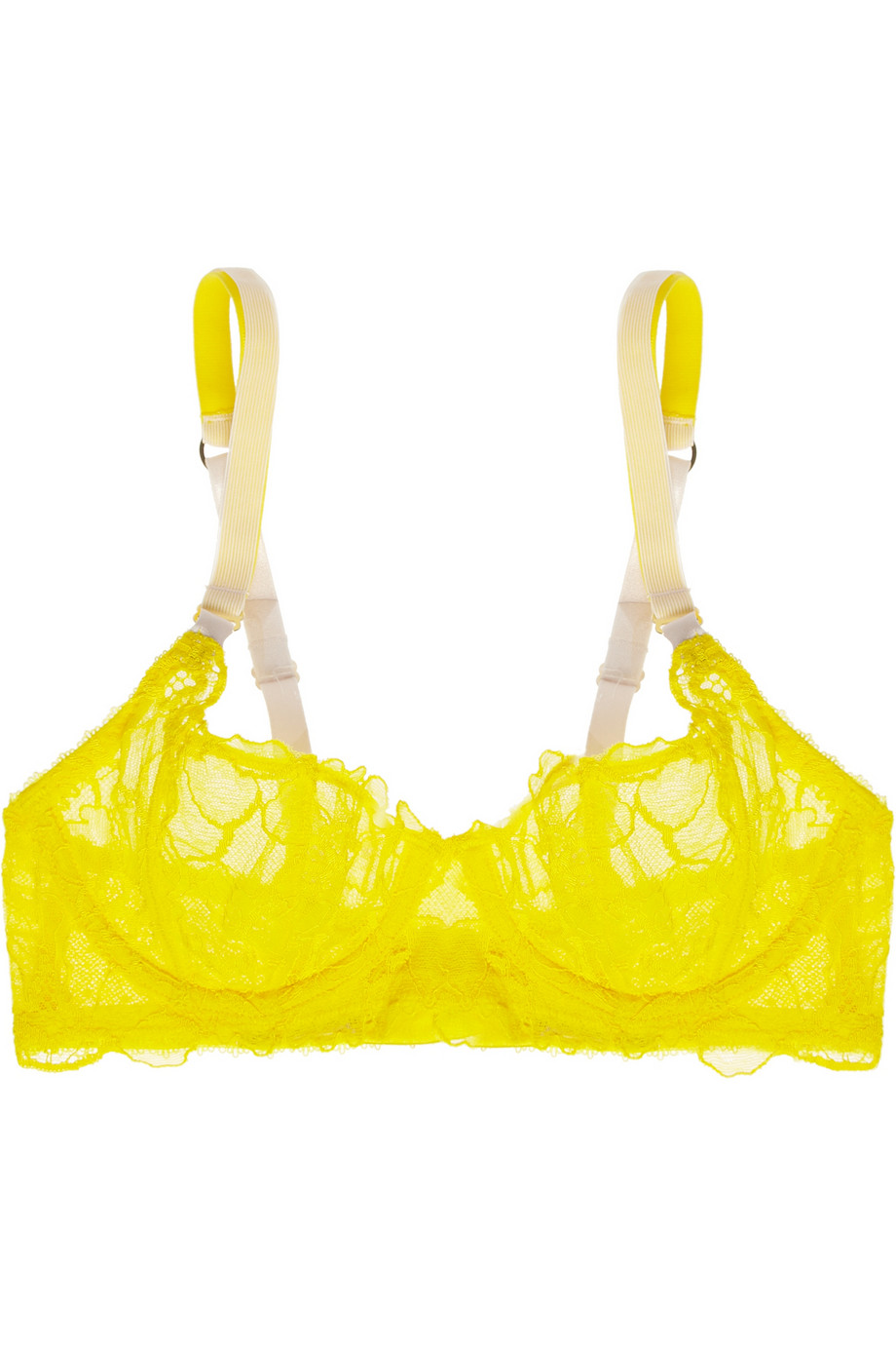 yellow lemon mesh and eyelash lace bra gel