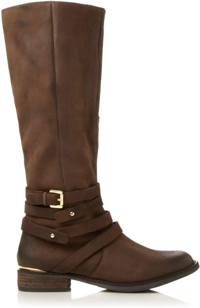 Steve Madden Albany Sm Buckle Knee High Boots in Brown | Lyst