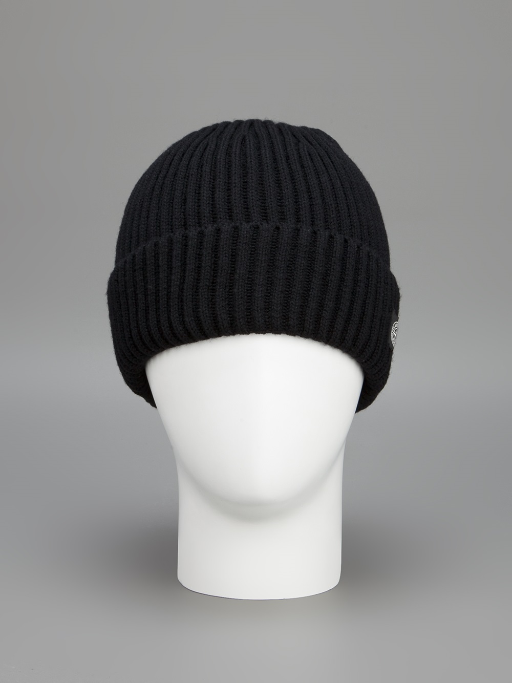 Lyst Stone Island Ribbed Beanie Hat in Black for Men