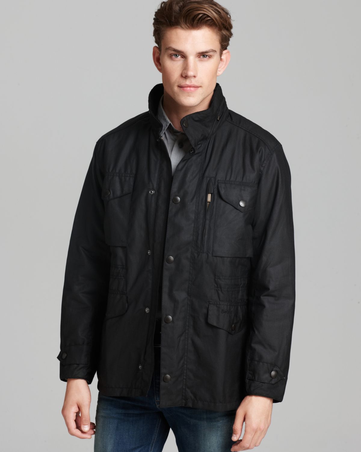 Barbour Sapper Waxed Cotton Jacket in Black for Men - Lyst