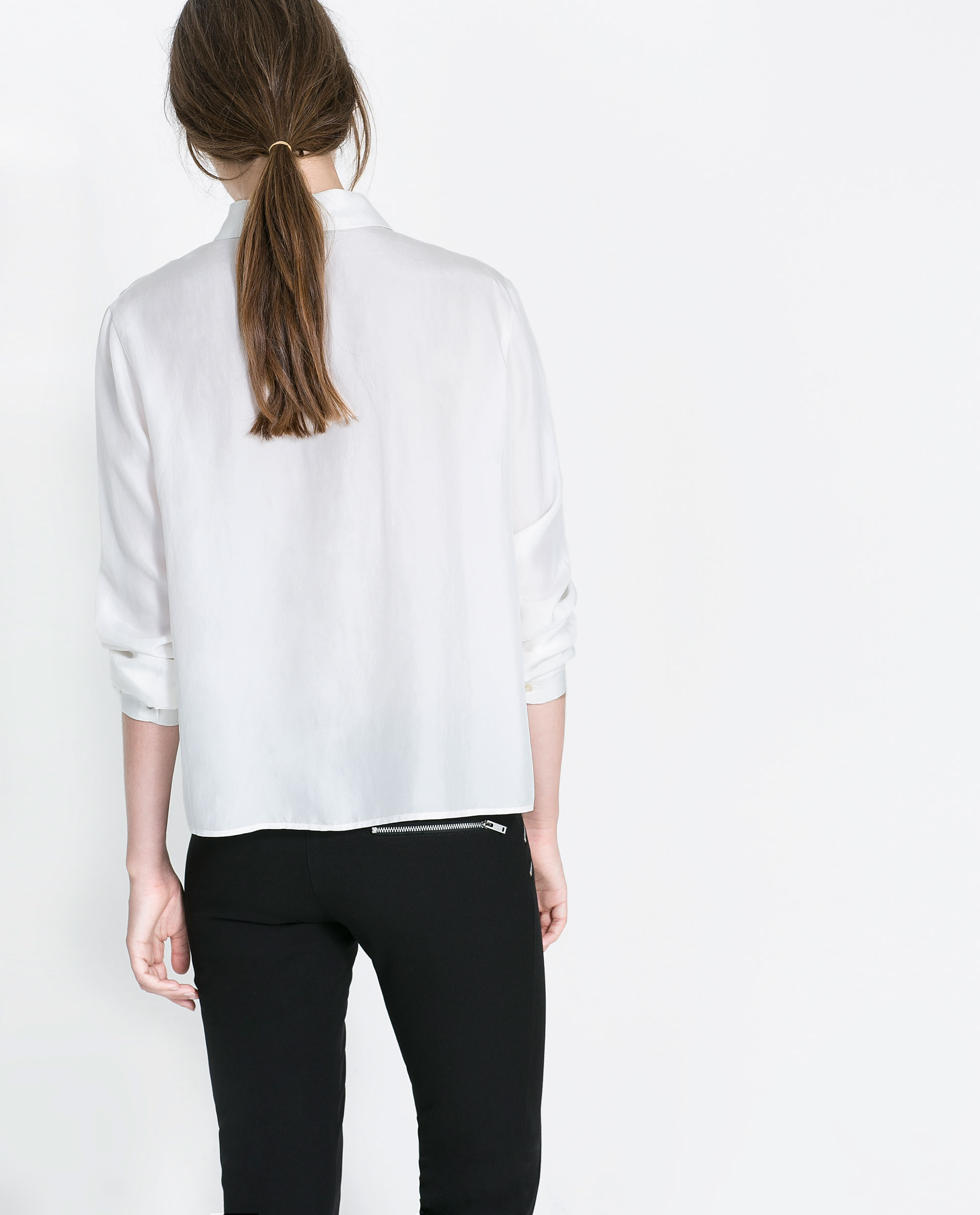 Rack honeymoon white silk blouse zara machine