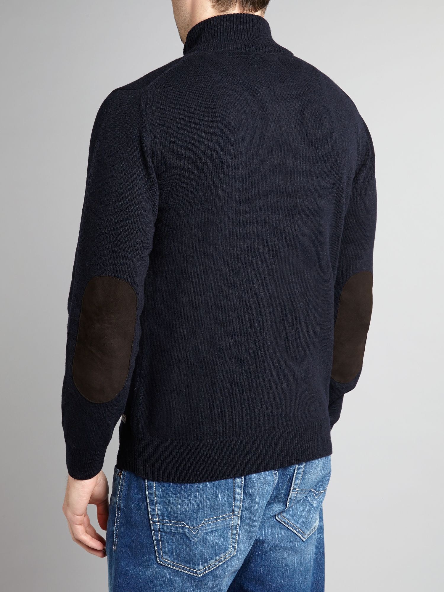 Barbour Patch Half Zip Lambswool Jumper in Blue for Men (Navy) | Lyst