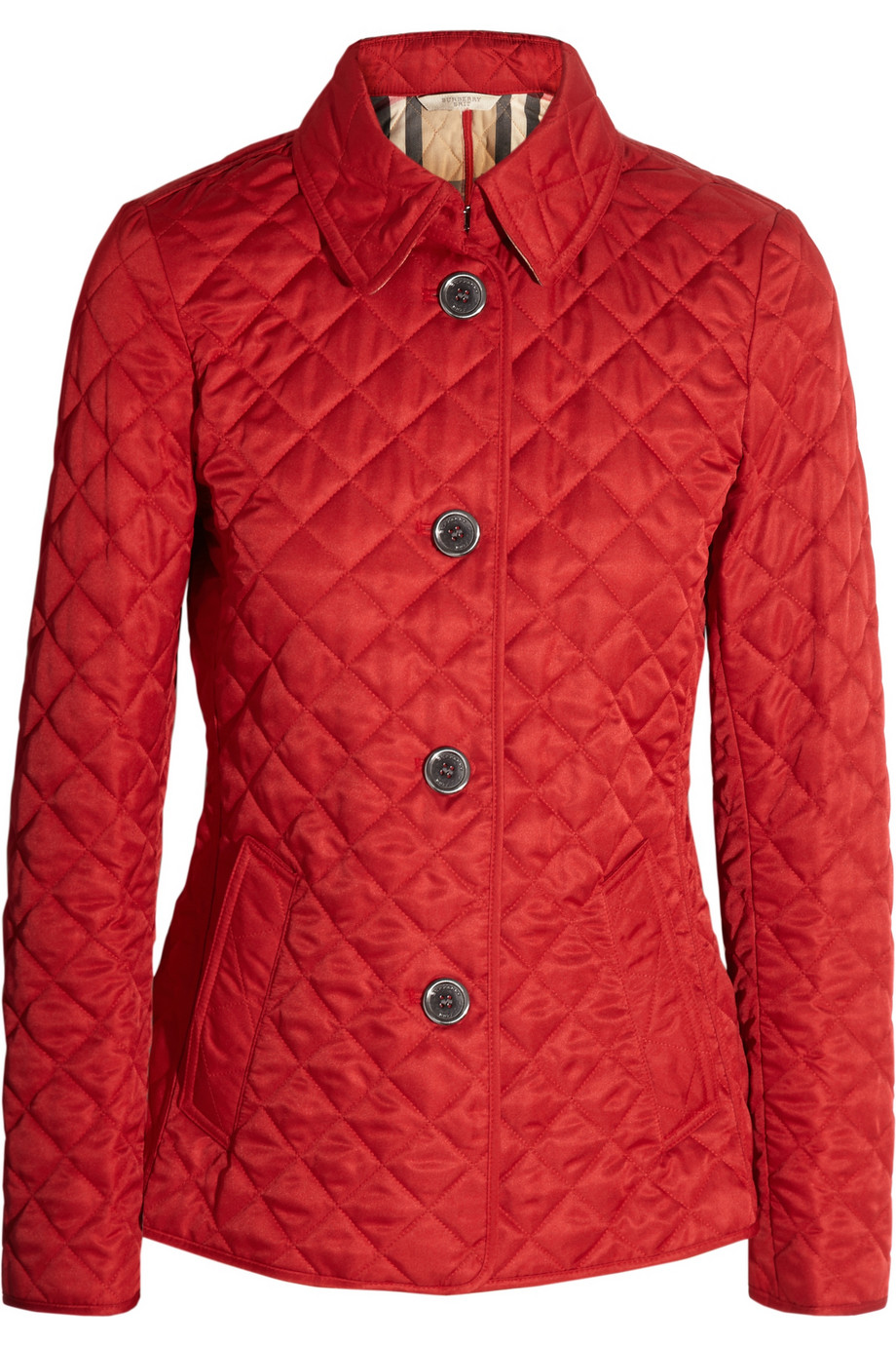 Lyst - Burberry Brit Quilted Matte Shell Jacket in Red