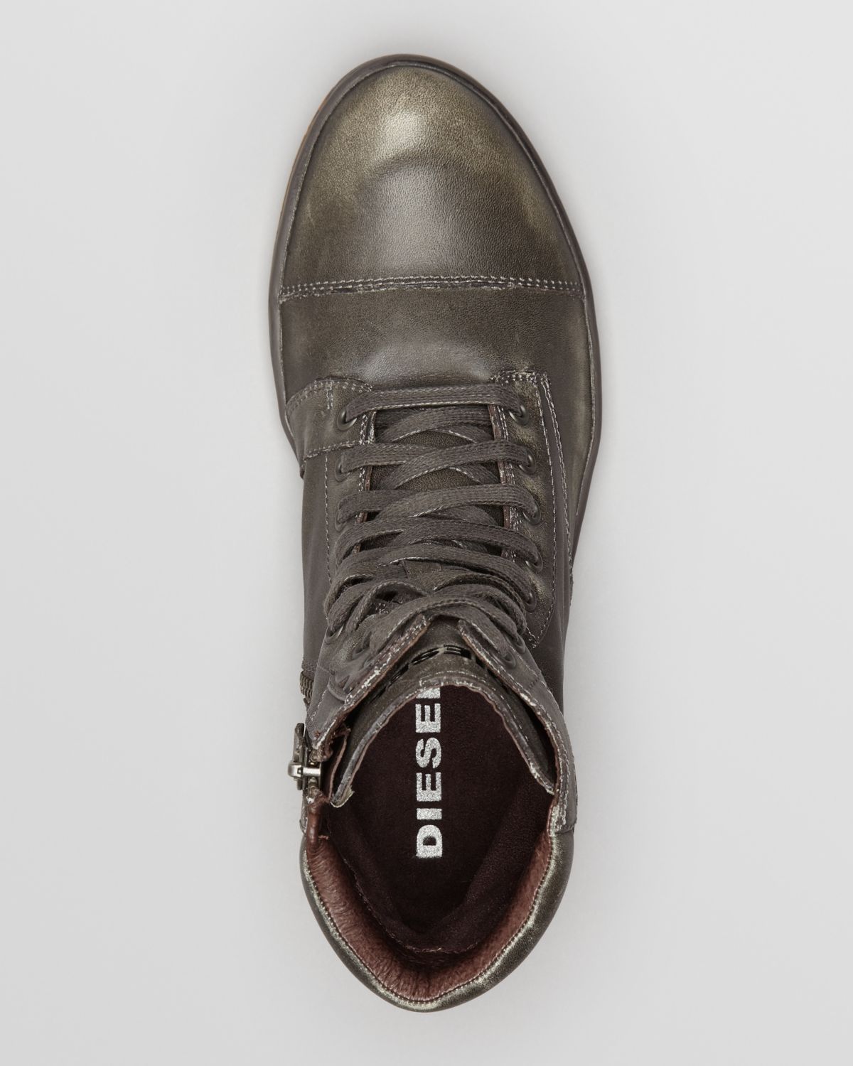 Diesel Tatradium Basket Butch Zip Leather Boots in Gray for Men Lyst