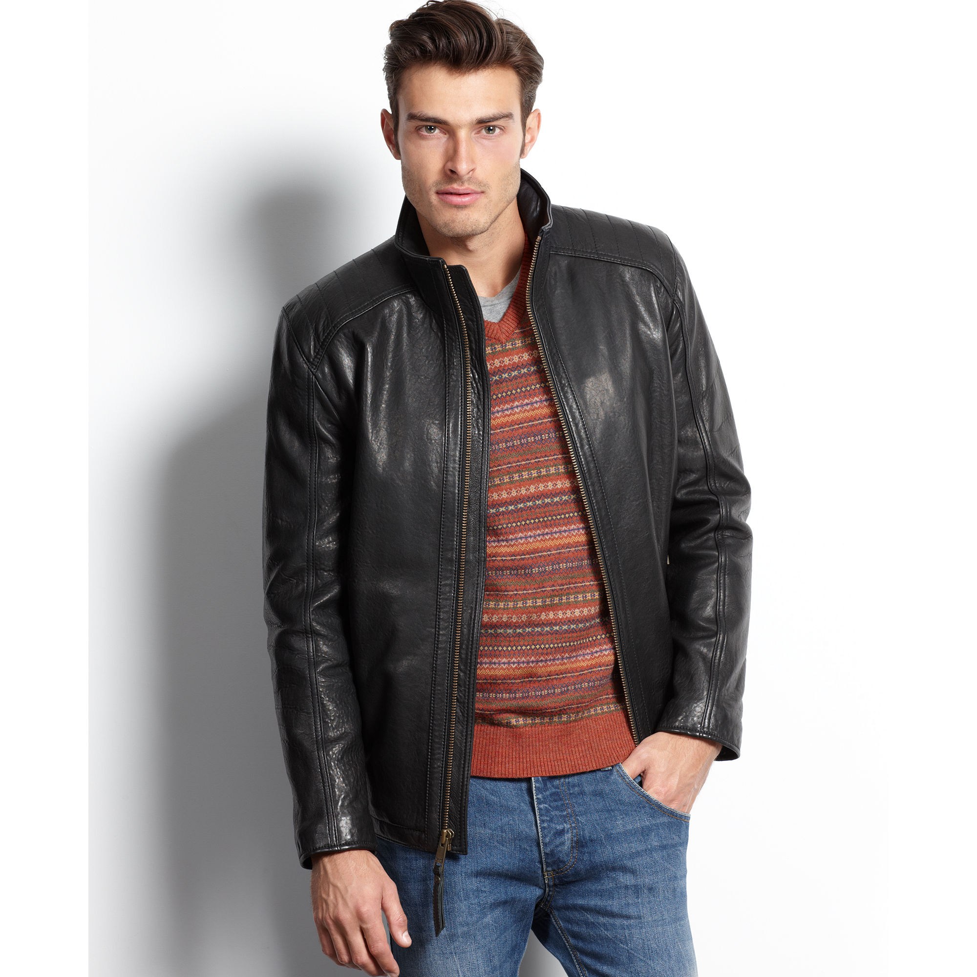 Lyst - Marc New York Neptune Rugged Lamb Leather Jacket in Black for Men
