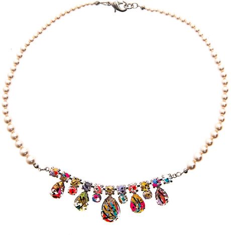 Tom Binns Quiet Riot Pearl Crystal Necklace in Multicolor (pearl) | Lyst