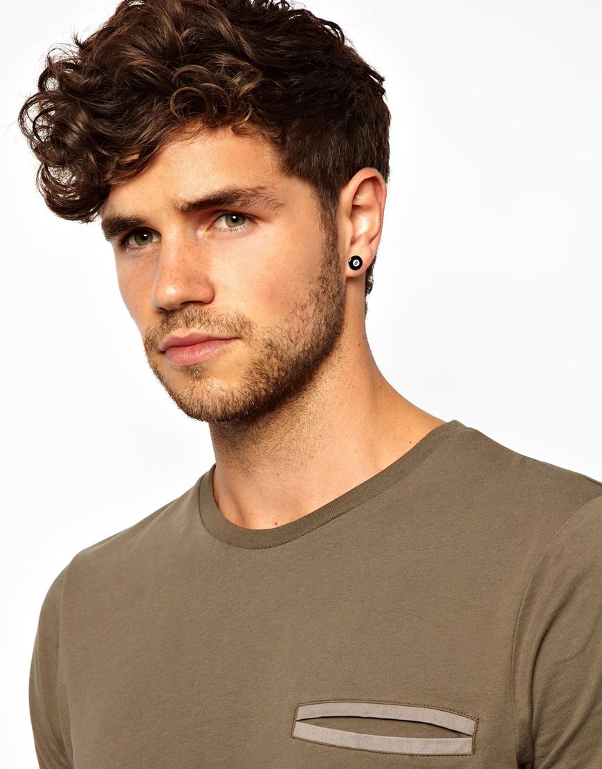 Black Earring For Men Best All Photos Kamilmaciol Com Lyst Asos Earrings With 8 In Black For Men